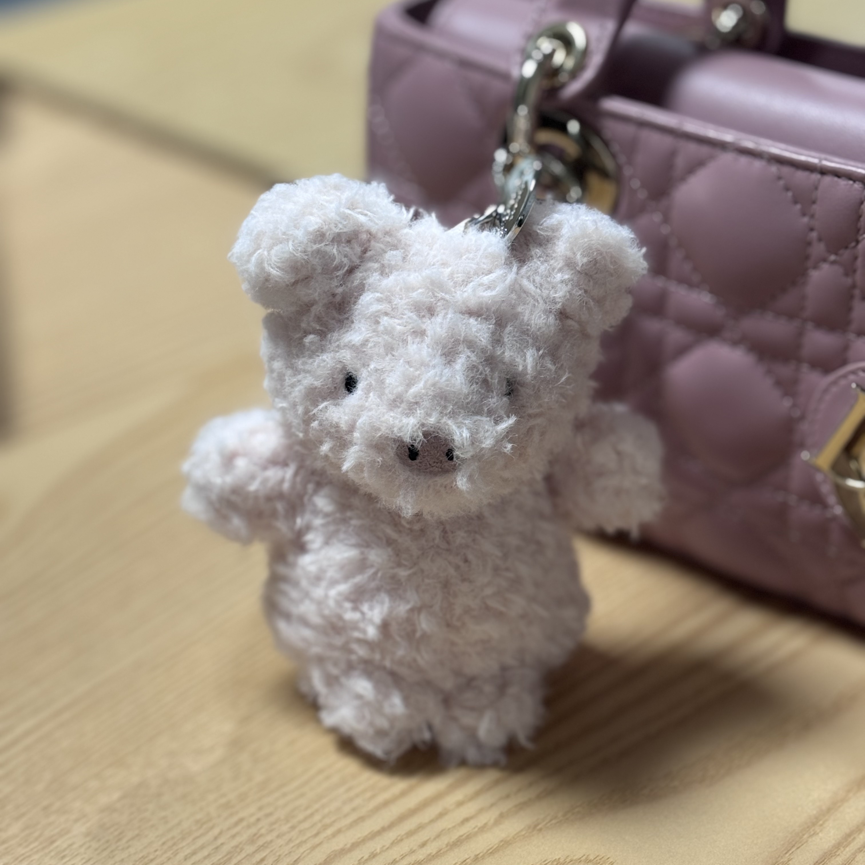 Jellycat Little Pig Bag Charm Fuzzy Pink, Dior Small Lady D-Joy Bag Cannage Lambskin Black 착용 스타일 - 2