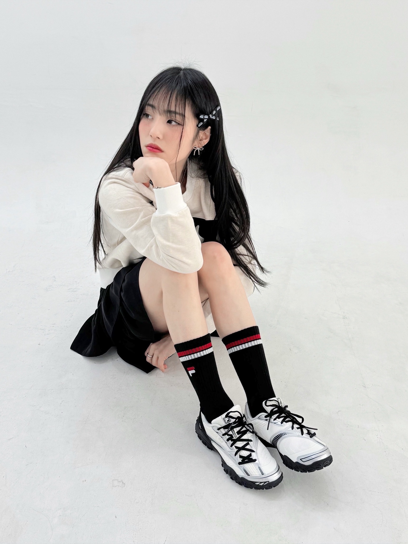 [6% 적립]Fila Echappe V2 Black 착용 스타일 - 2