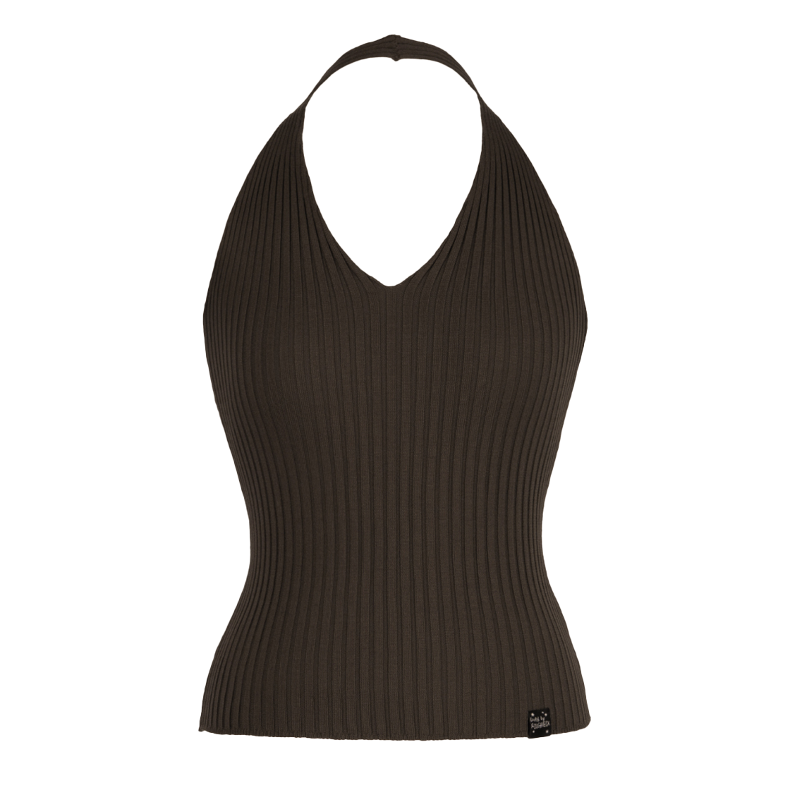 P0000ELO Roughneck Basic Halter Knit Top Brown