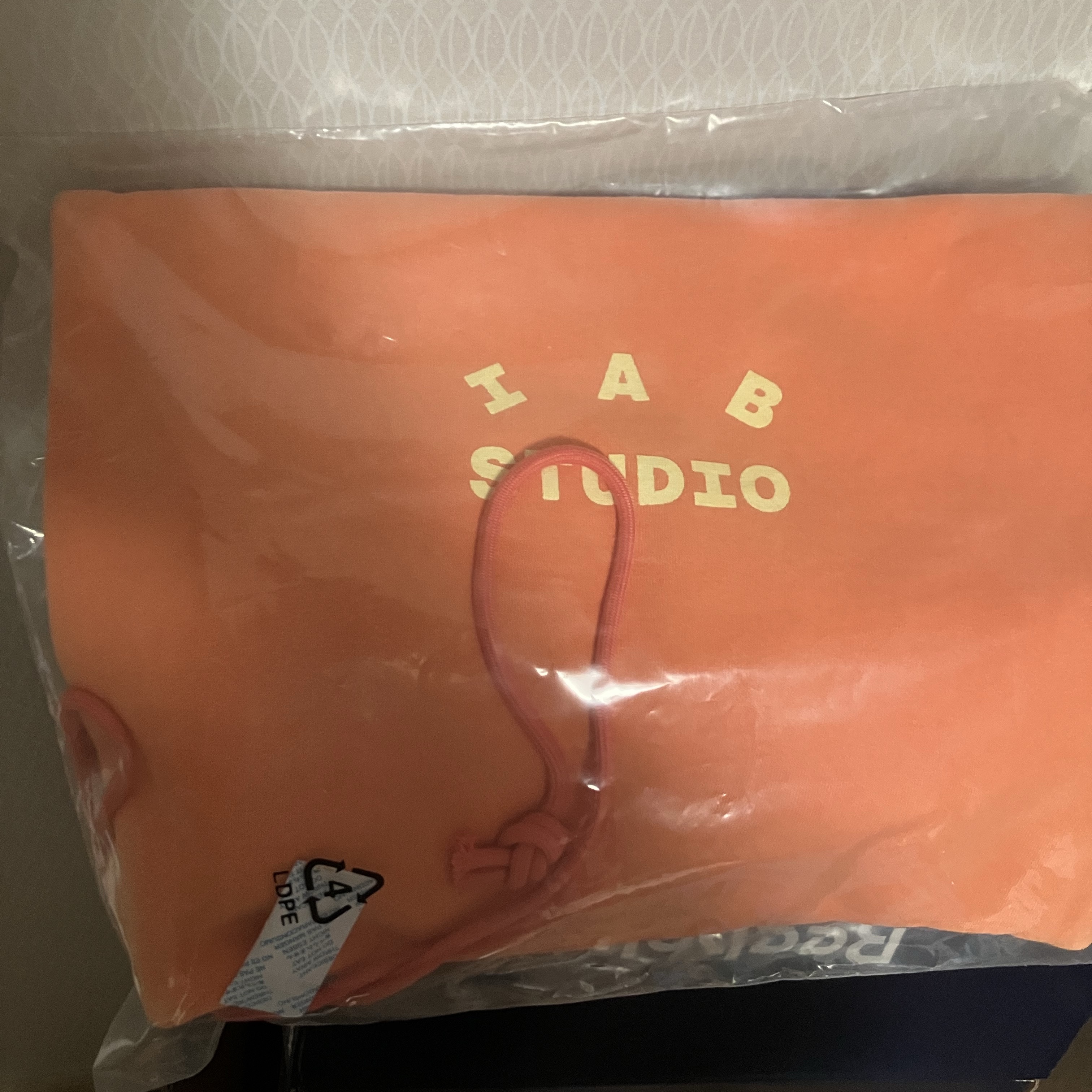 IAB Studio Pigment Sack Salmon 착용 스타일