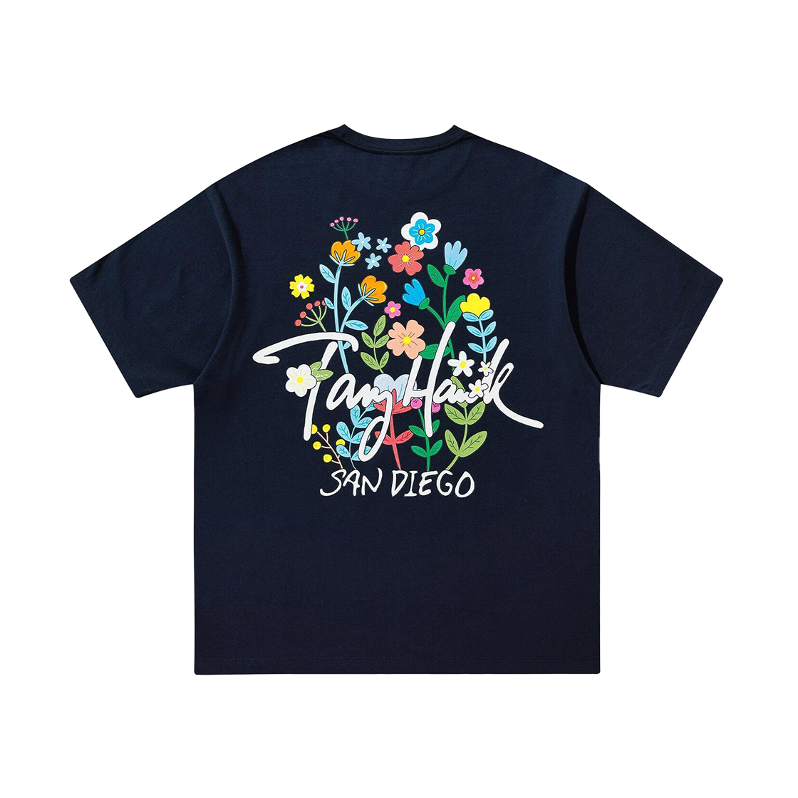 토니호크 플라워 그래픽 티셔츠 네이비(TONYHAWK Flower Graphic T-Shirt Navy)