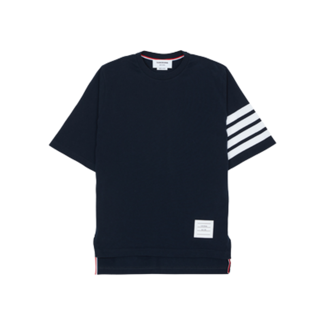 (W) 톰브라운 저지 사선 숏슬리브 티셔츠 네이비((W) Thom Browne Jersey 4-Bar Short Sleeve T-Shirt Navy)