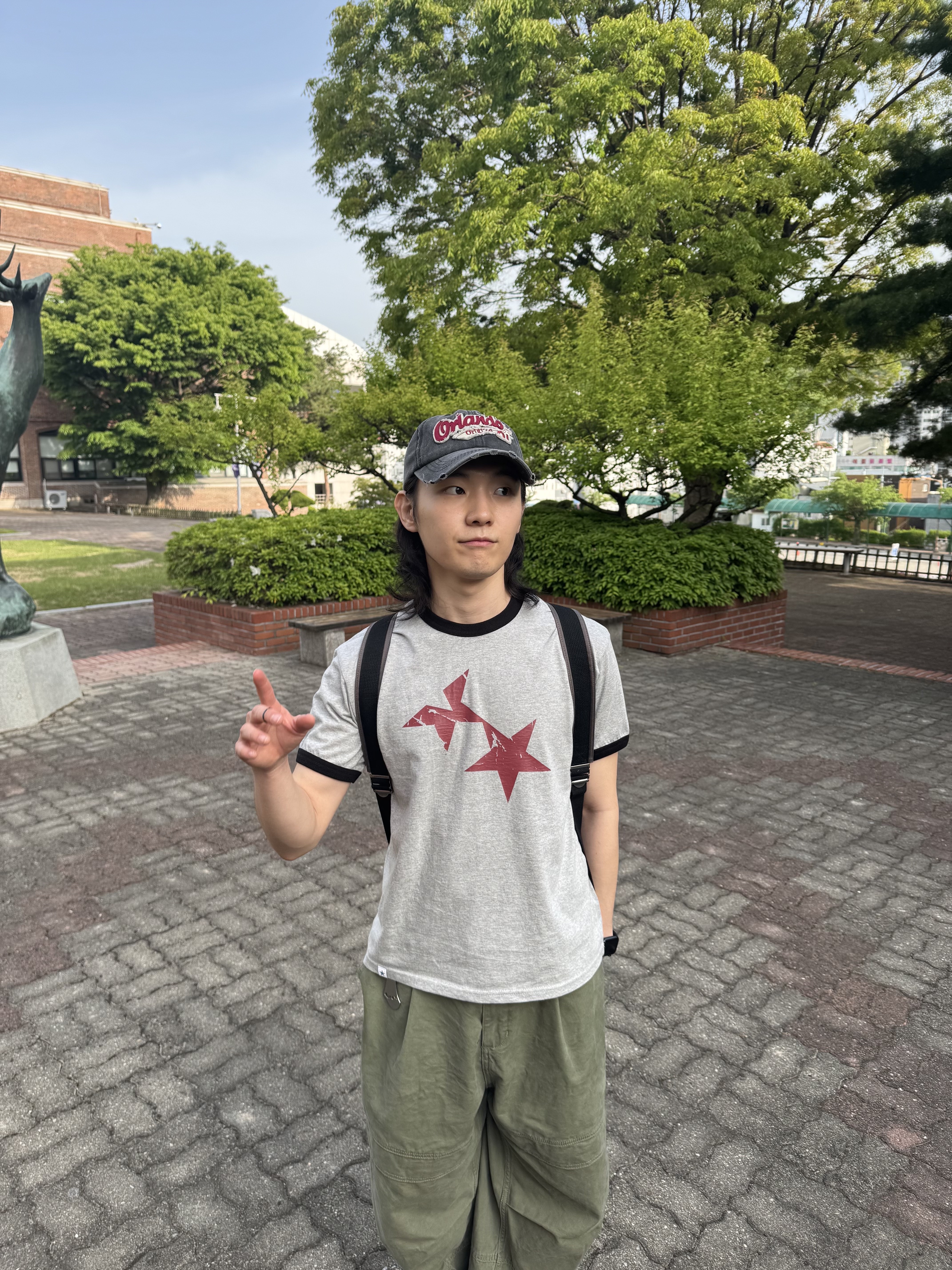 CAVISH Twin Star Ringer SS Tee Grey, Nike Air Force 1 '07 Low White 착용 스타일 - 5