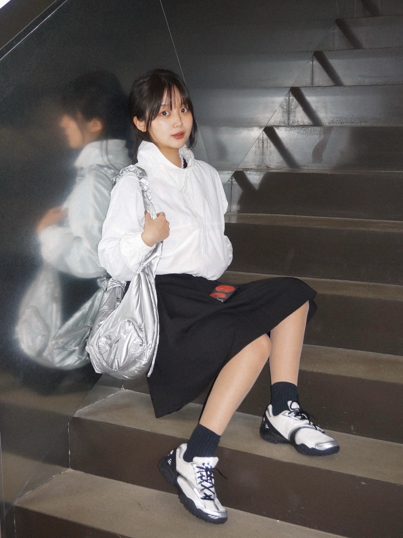 [6% 적립]Fila Echappe V2 Black 착용 스타일 - 2