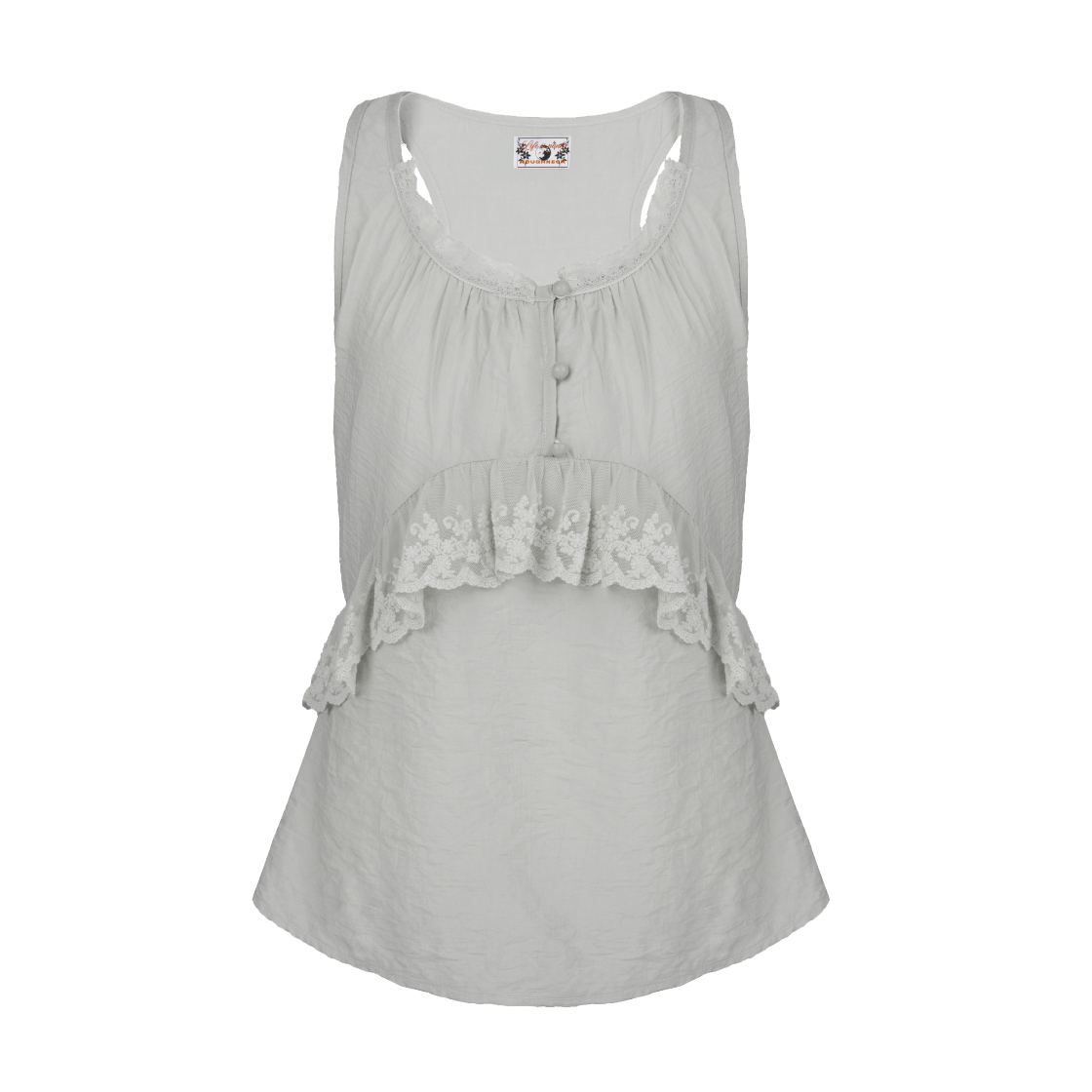 P0000EMW Roughneck Fairy Vintage Lace Top Ash