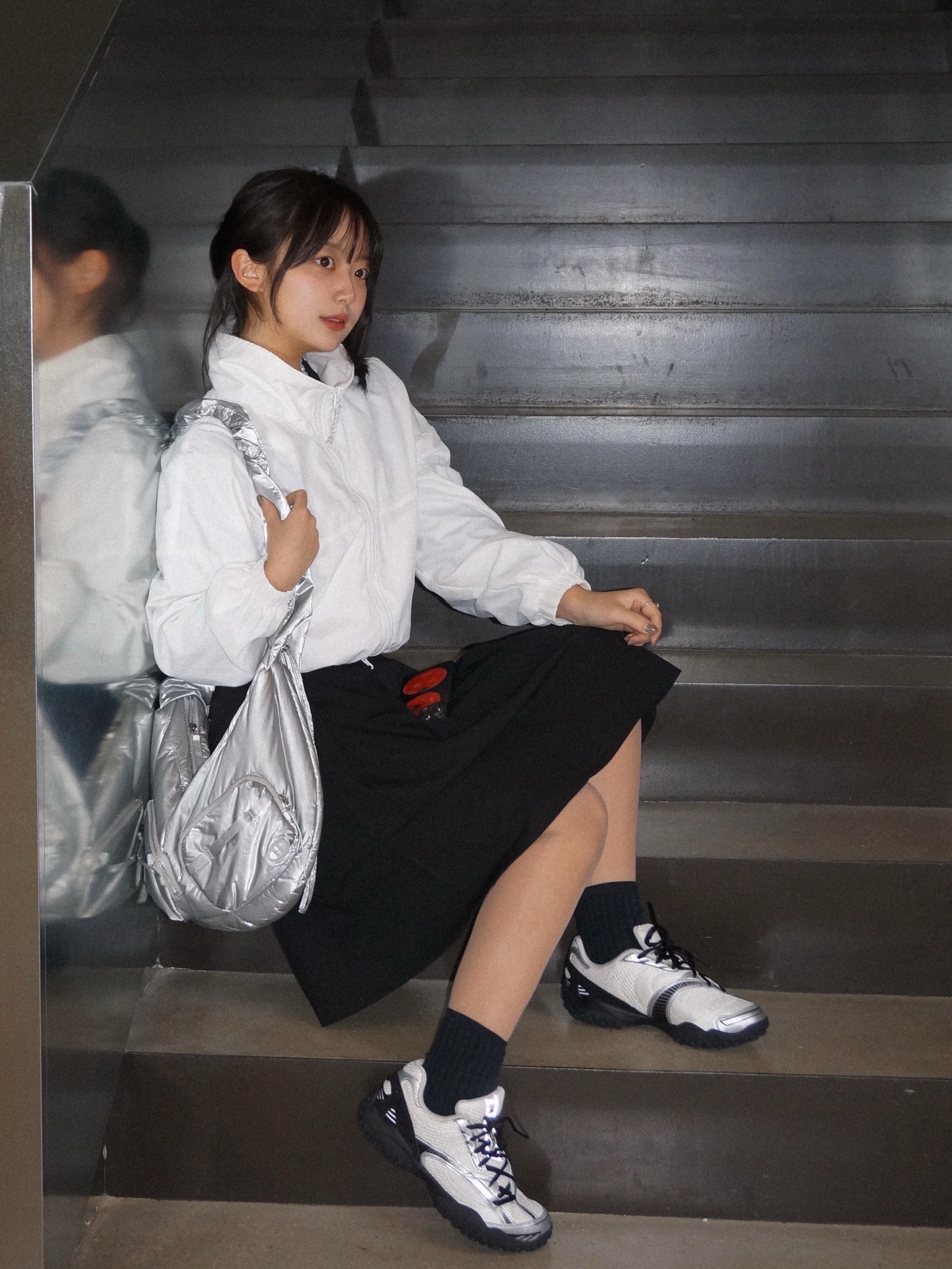 [6% 적립]Fila Echappe V2 Black 착용 스타일 - 3