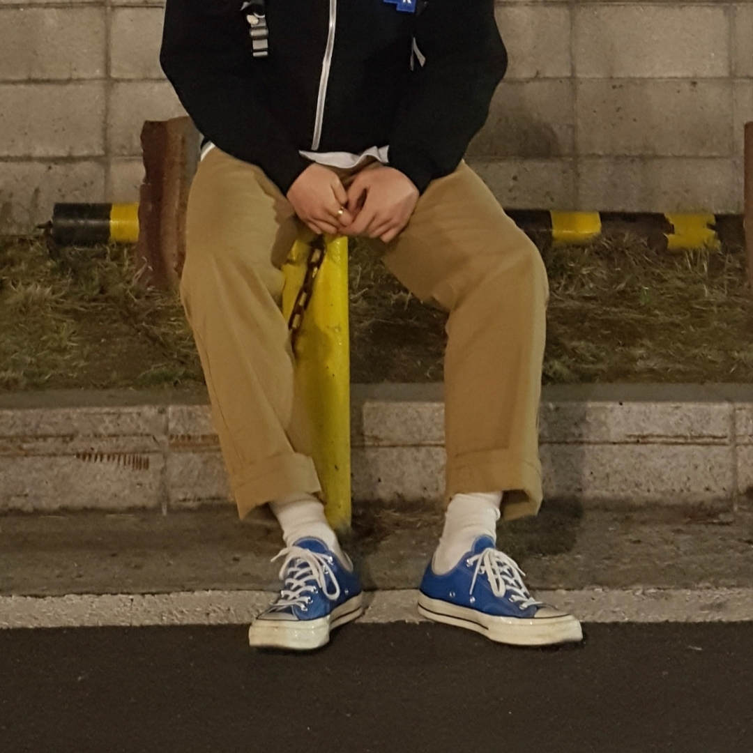 Converse Chuck 70 Ox Vintage Canvas Rush Blue 착용 스타일