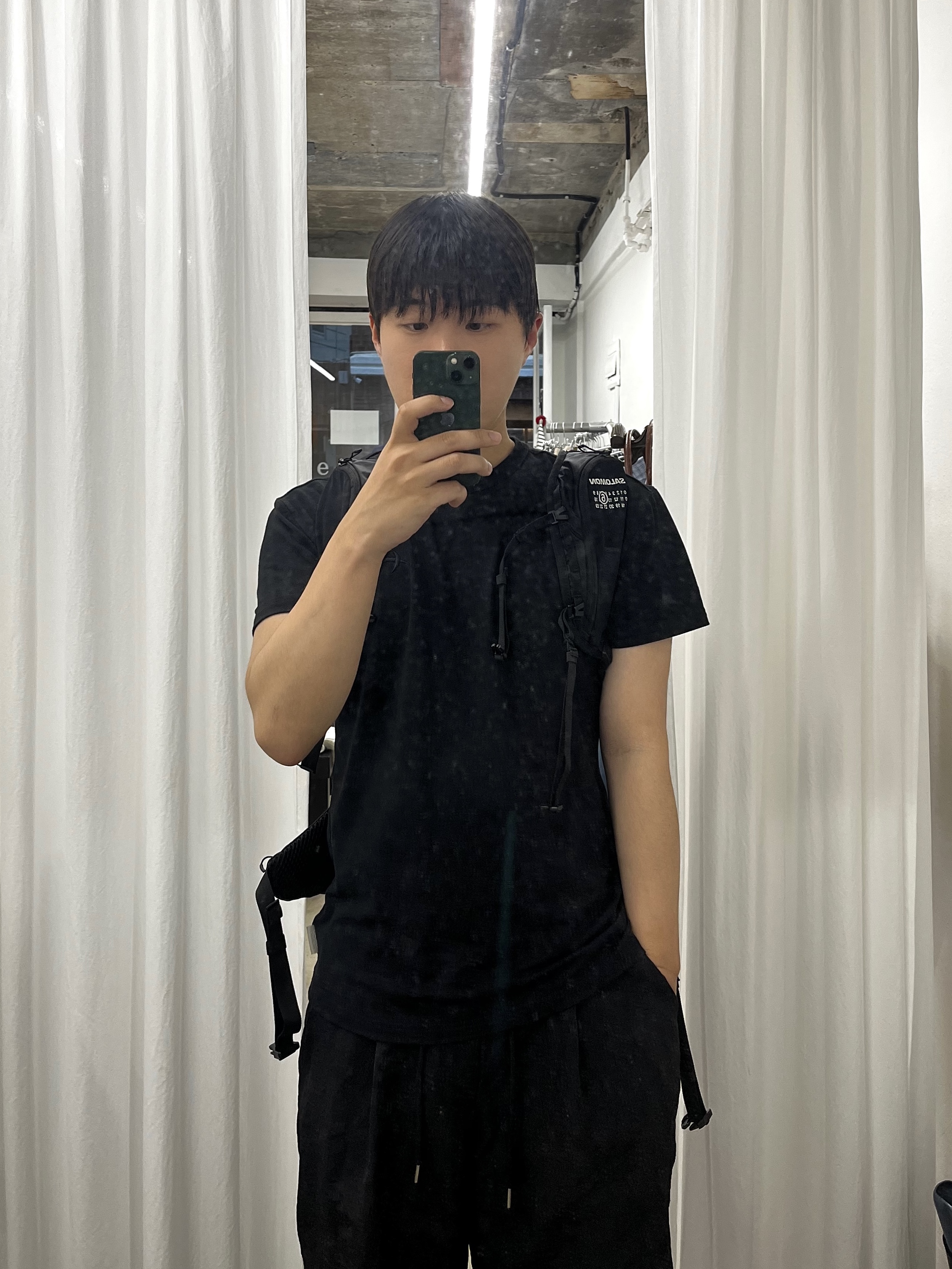 Salomon x MM6 Maison Margiela XT-15 Black, Balenciaga Tyrex Sneakers Black 착용 스타일 - 2