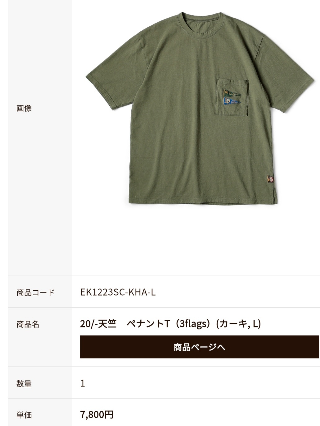 Kapital 20 Jersey Pennant T-Shirt 4 Flags Khaki 착용 스타일