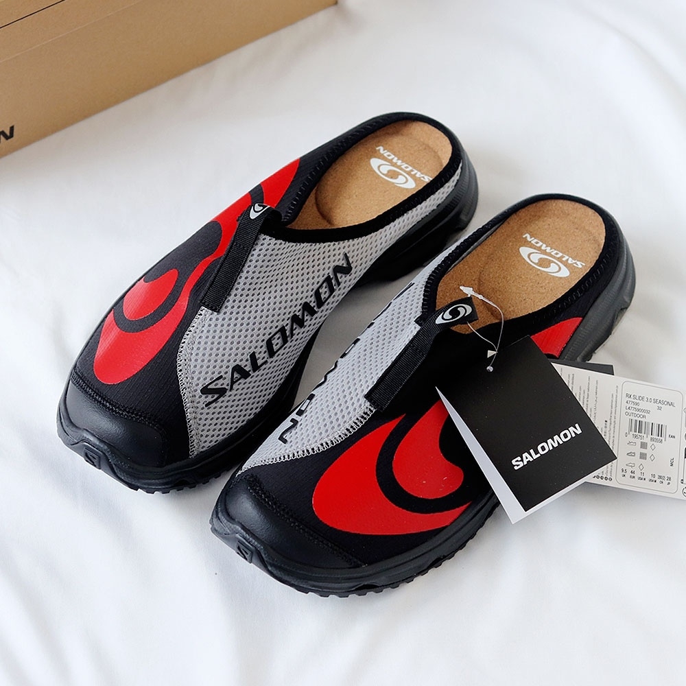 Salomon RX Slide 3.0 Seasonal Black Fiery Red 착용 스타일 - 3