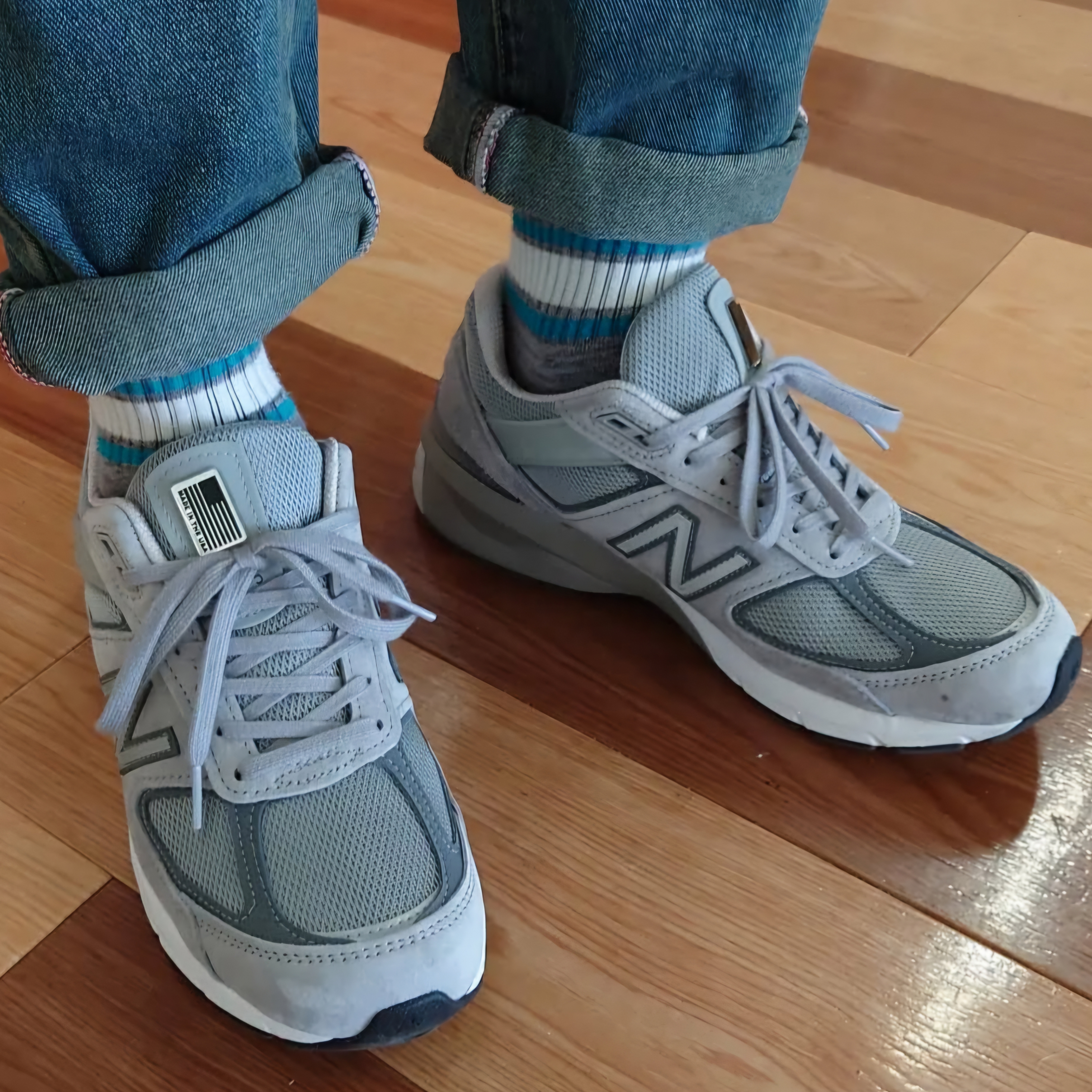 New Balance 990v5 Made in USA Grey - D Standard 착용 스타일