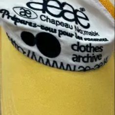 Aeae Web Logo Mesh Cap Yellow Navy 착용 스타일