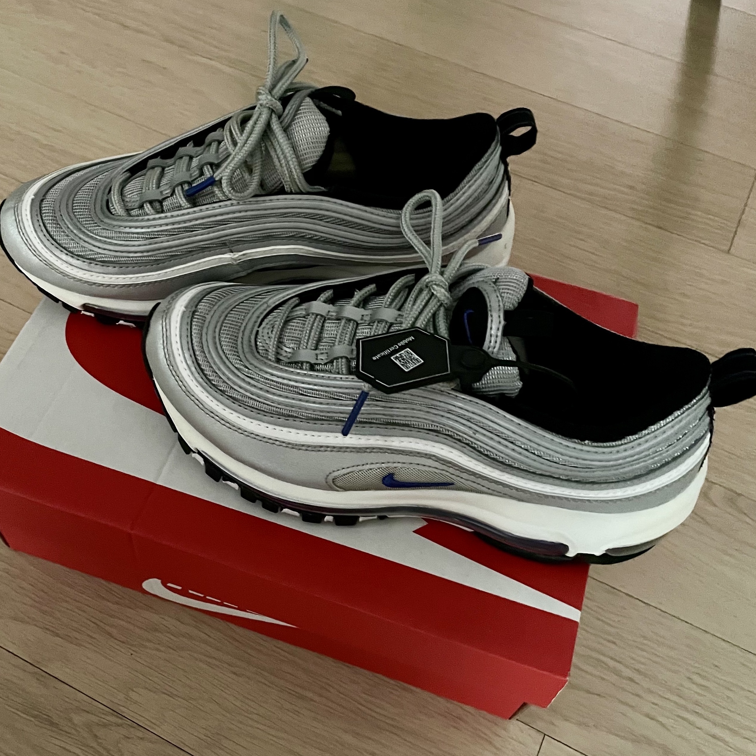 (GS) Nike Air Max 97 Silver Blue 착용 스타일