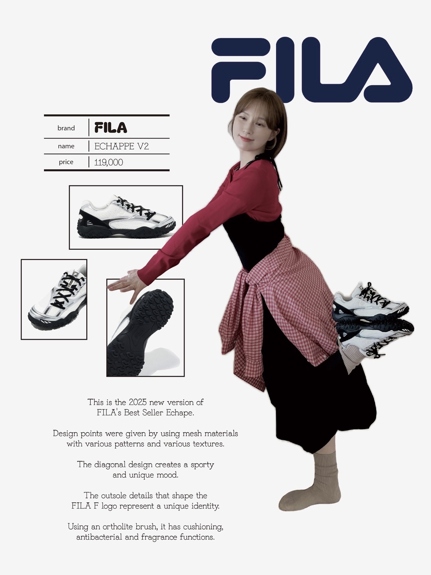[6% 적립]Fila Echappe V2 Black 착용 스타일 - 4