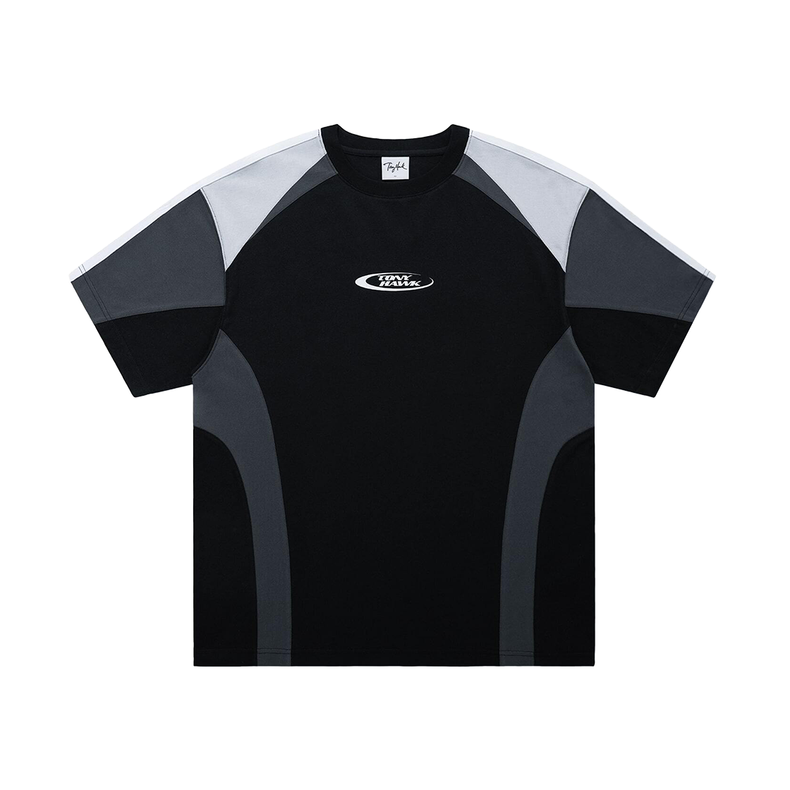 토니호크 트랙 라인 컬러 블록 티셔츠 블랙(TONYHAWK Track Line Color Block T-Shirt Black)