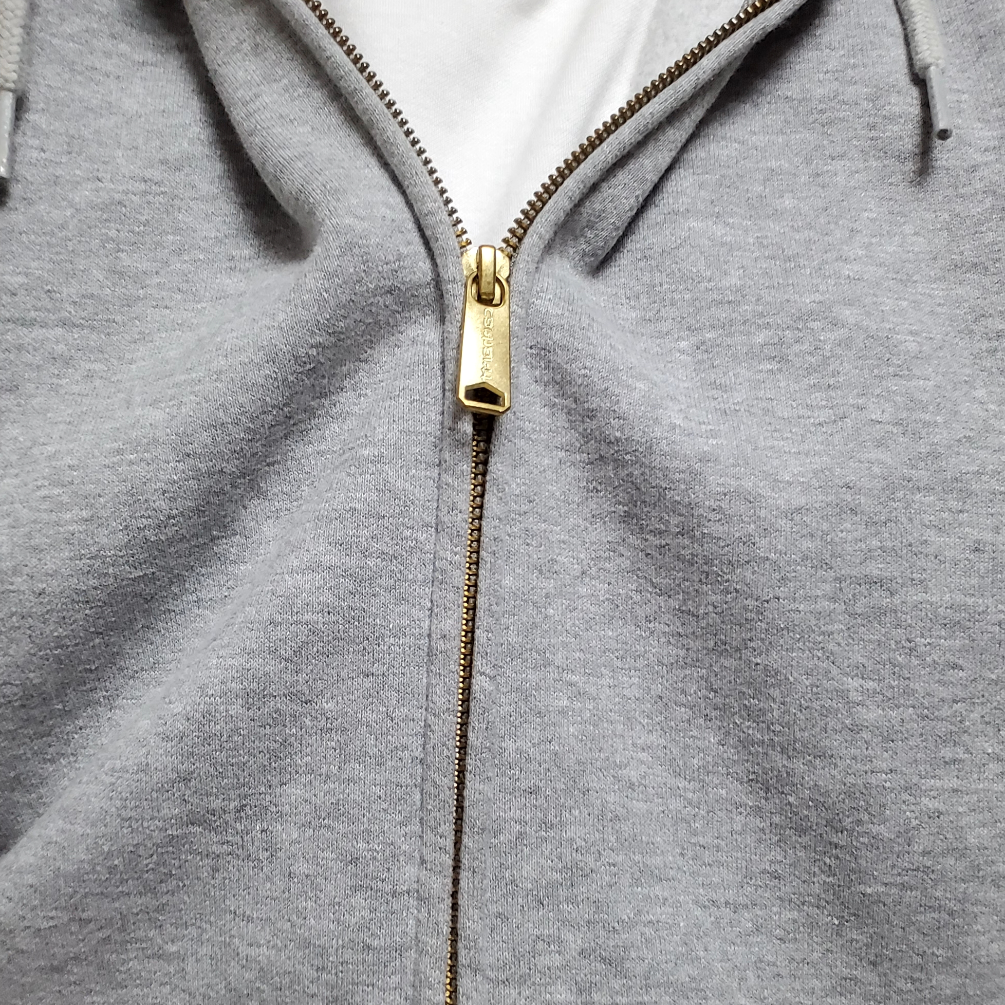[예약 배송] AEAE Dot Small Letter Tee White, Carhartt Loose Fit Midweight Full Zip Sweatshirt Heather Grey 착용 스타일