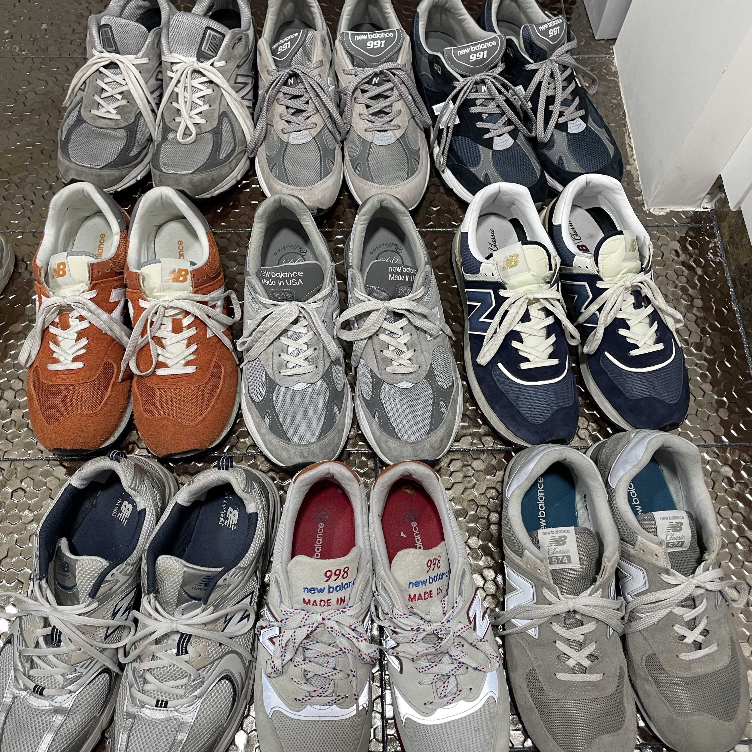 New Balance 991 Made in UK Grey, New Balance 991 Made in UK Navy 착용 스타일