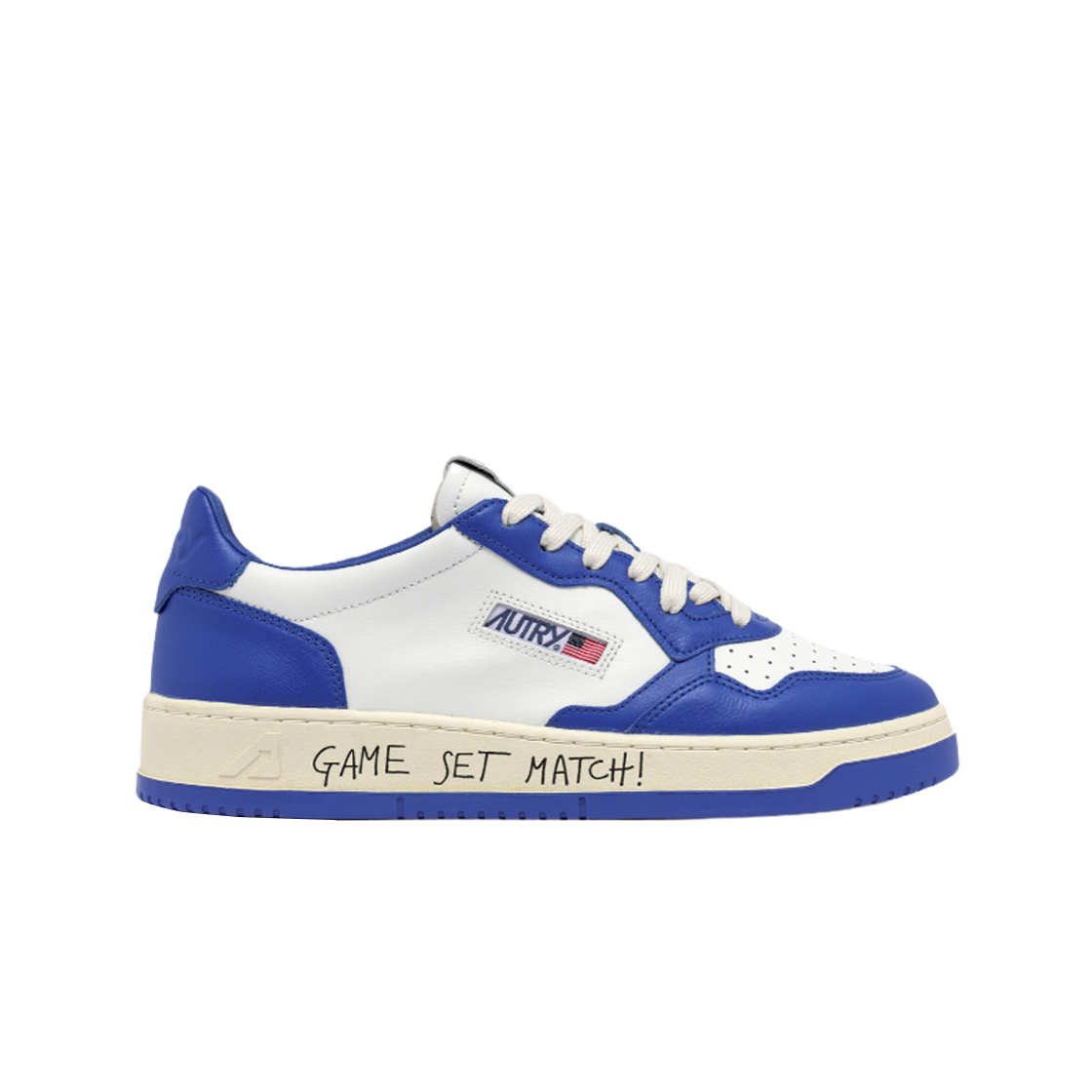 오트리 메달리스트 로우 레터링 스니커즈 화이트 팔라스 블루(Autry Medalist Low Sneakers with Lettering White Palace Blue) - 1