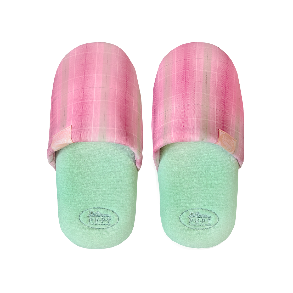 P00000BT POUPPET Cutie Check Room Shoes Pink check + mint M size