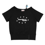 Roughneck ROUGH BABY Off-Shoulder Top Black