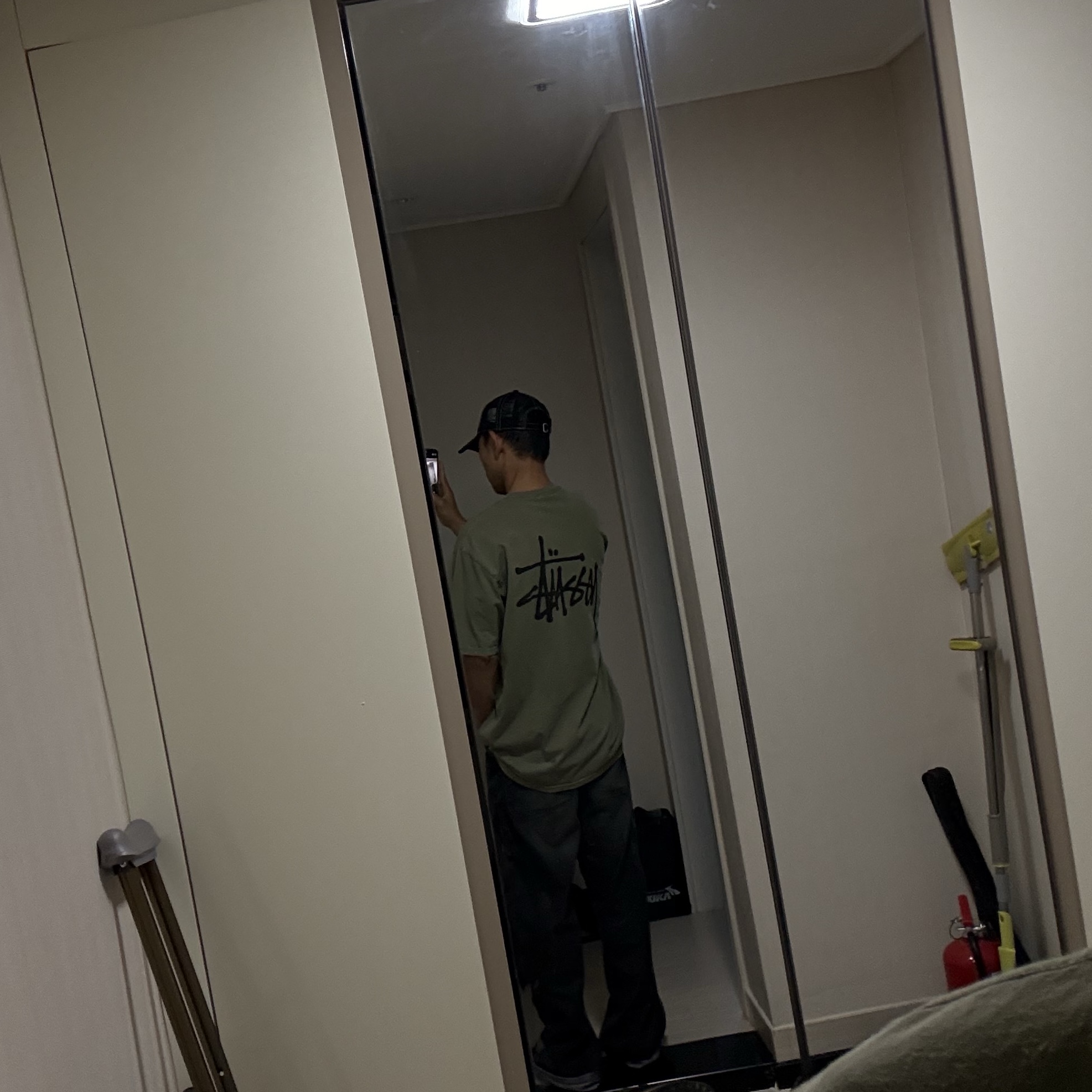 Stussy Basic Stussy Pigment Dyed T-Shirt Olive 2024 착용 스타일