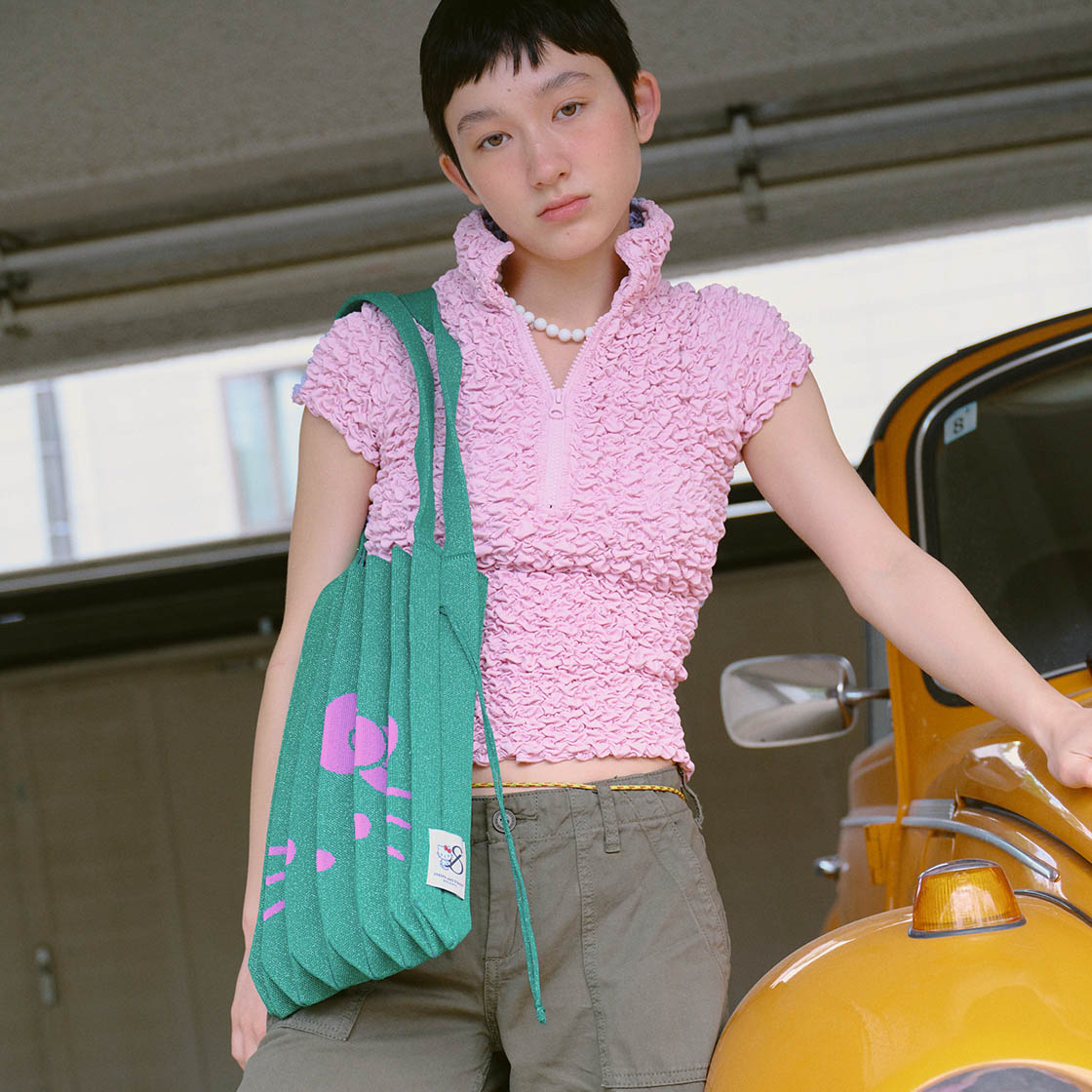 [예약 배송] 조셉앤스테이시 럭키 플리츠 니트 미디움 스태리 헬로키티 트윙클 그린([예약 배송] Joseph&Stacey Lucky Pleats Knit M Starry Hello Kitty Twinkle Green) - 4