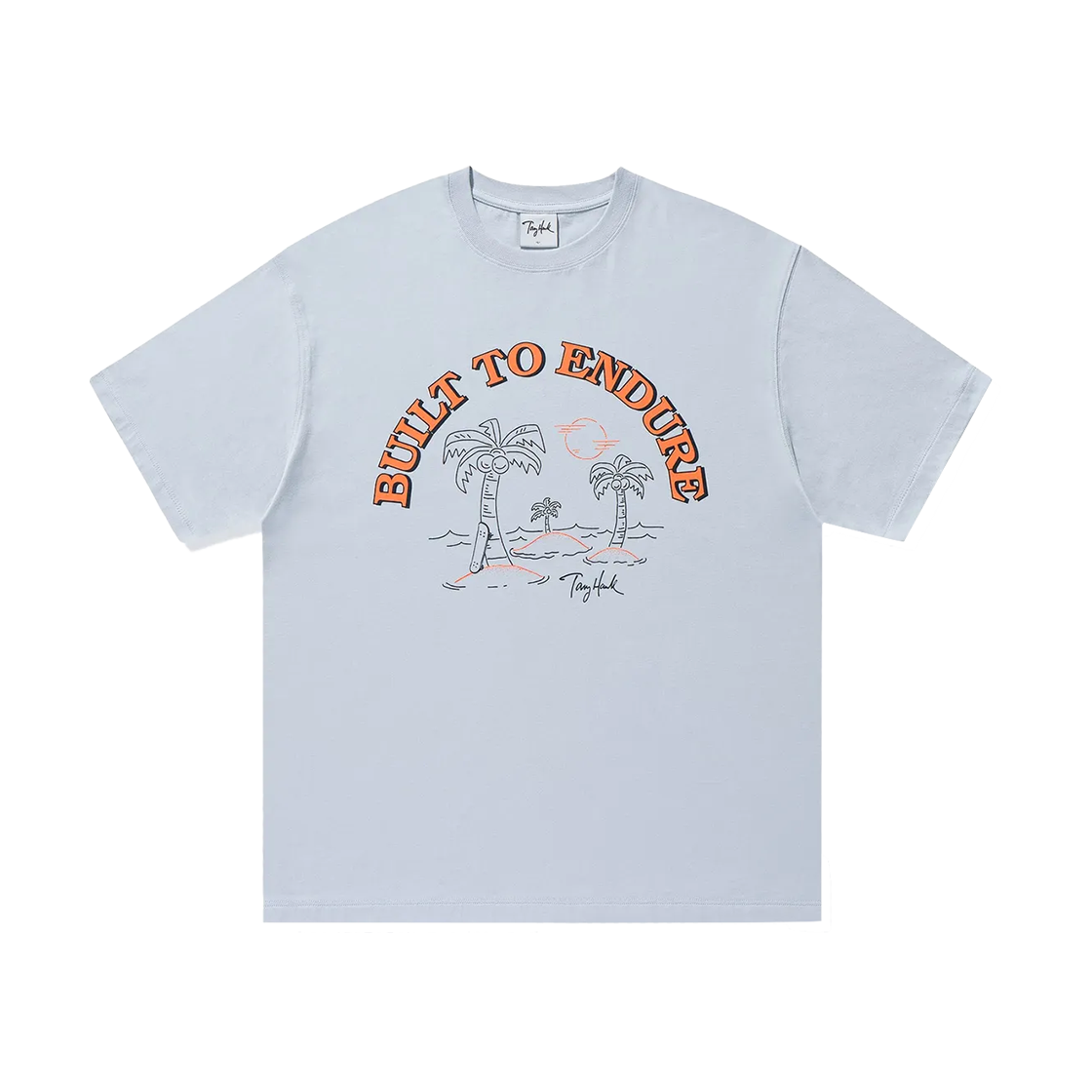 토니호크 팜트리 그래픽 티셔츠 스카이 블루(TONYHAWK Palm Tree Graphic T-Shirt Sky Blue)