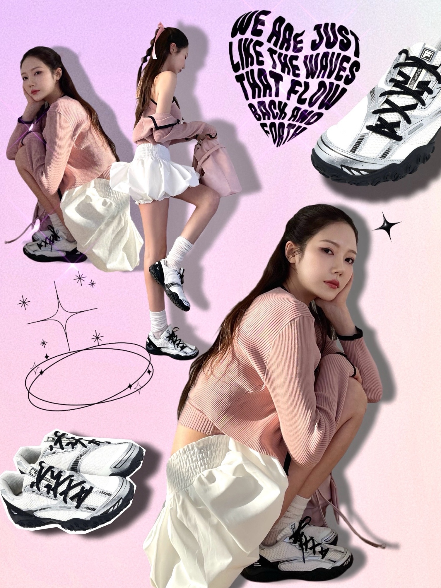 [6% 적립]Fila Echappe V2 Black 착용 스타일 - 1