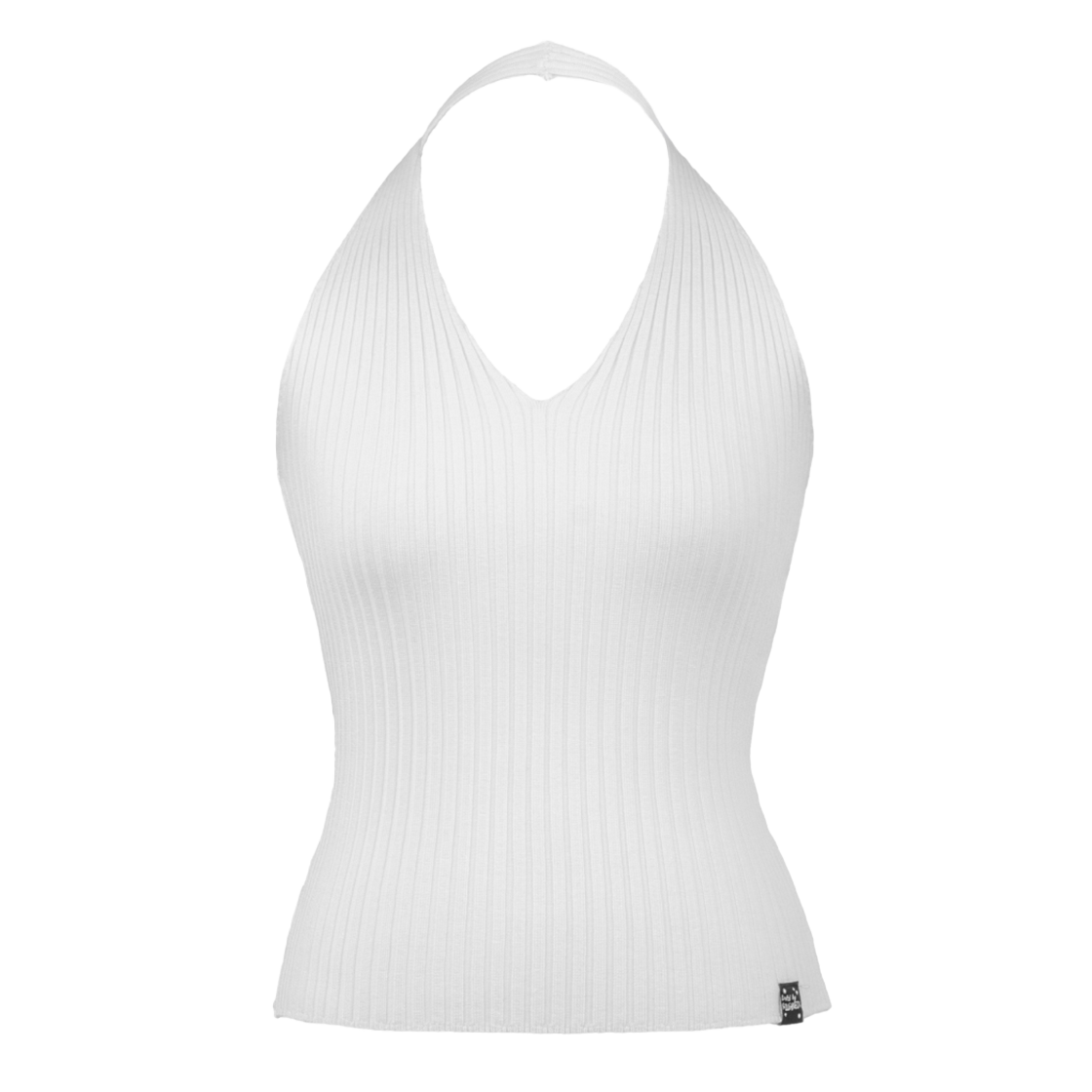 러프넥 베이직 홀터넥 니트 탑 화이트(Roughneck Basic Halter Knit Top White)