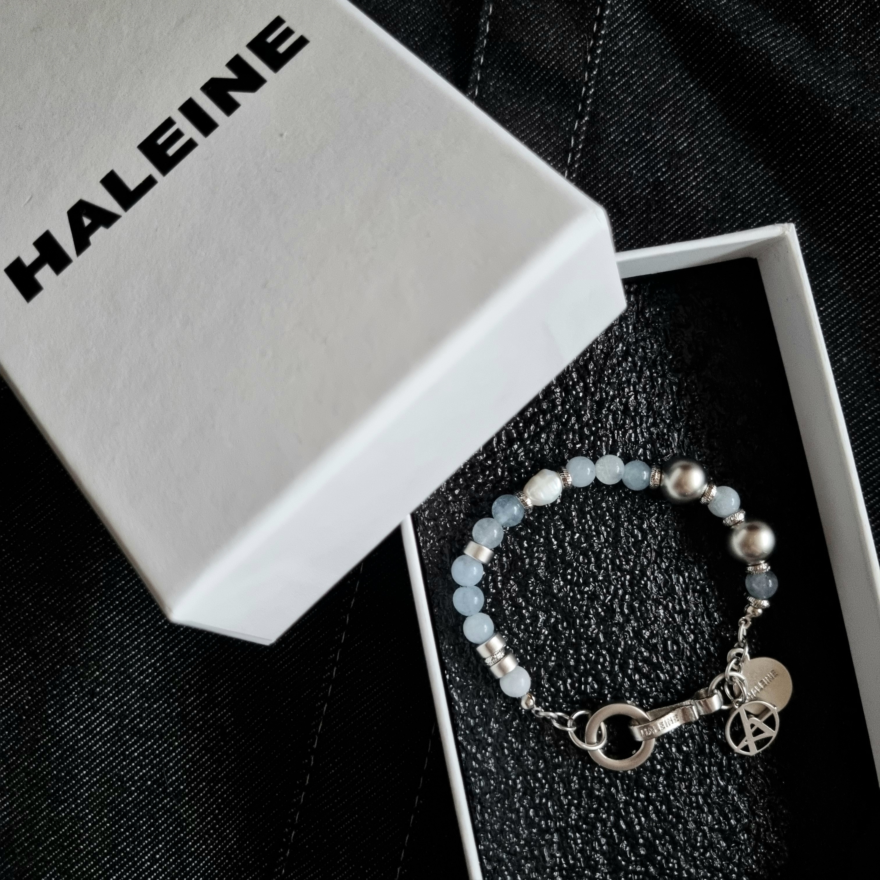 [Haleine]Gemstone Bracelet Pale Blue★男女共用 Haleine]Gemstone Bracelet Pale Blue☆男女共用 mountain-blue