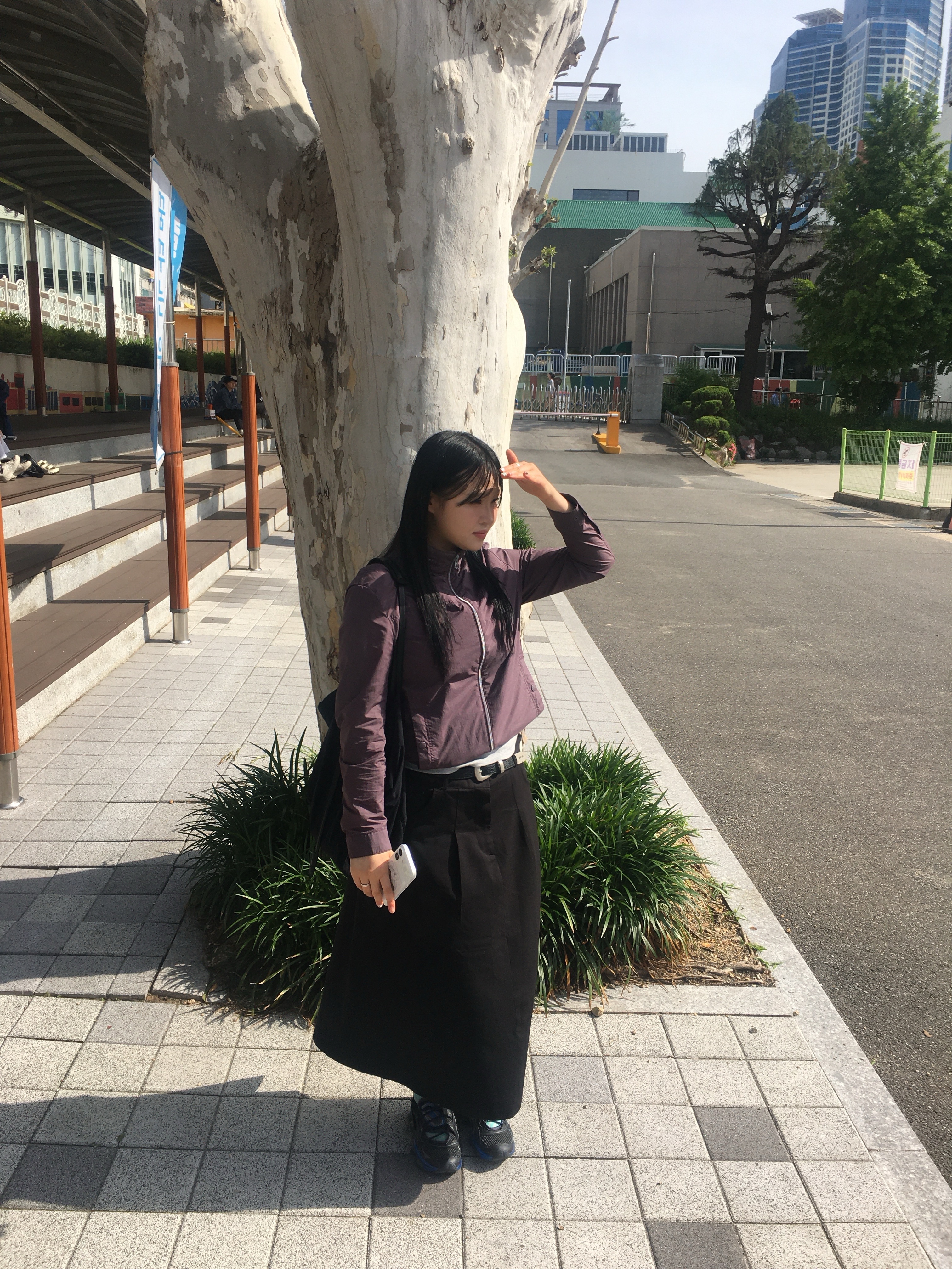 (W) Asics x Kiko Kostadinov x Hysteric Glamour Gel-Quantum Lylia Pure Silver Blue Expanse, Xlim Synopsis 01 Bag Black 착용 스타일 - 3