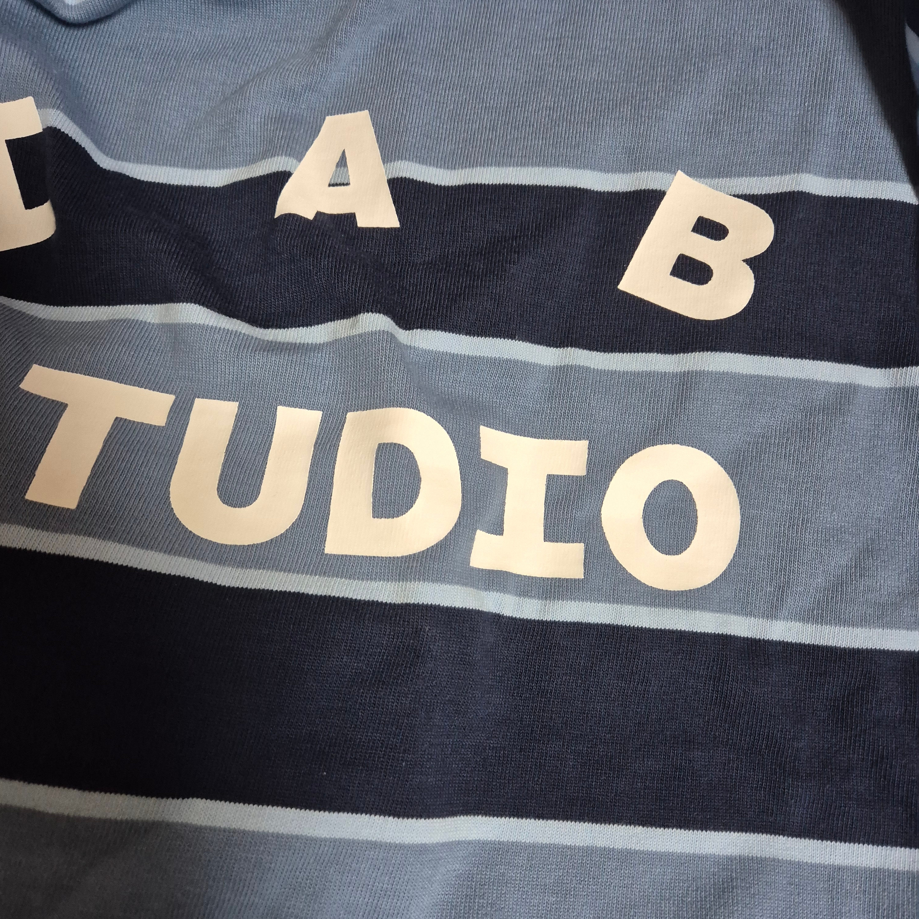 IAB Studio Striped T-Shirt Blue White 착용 스타일