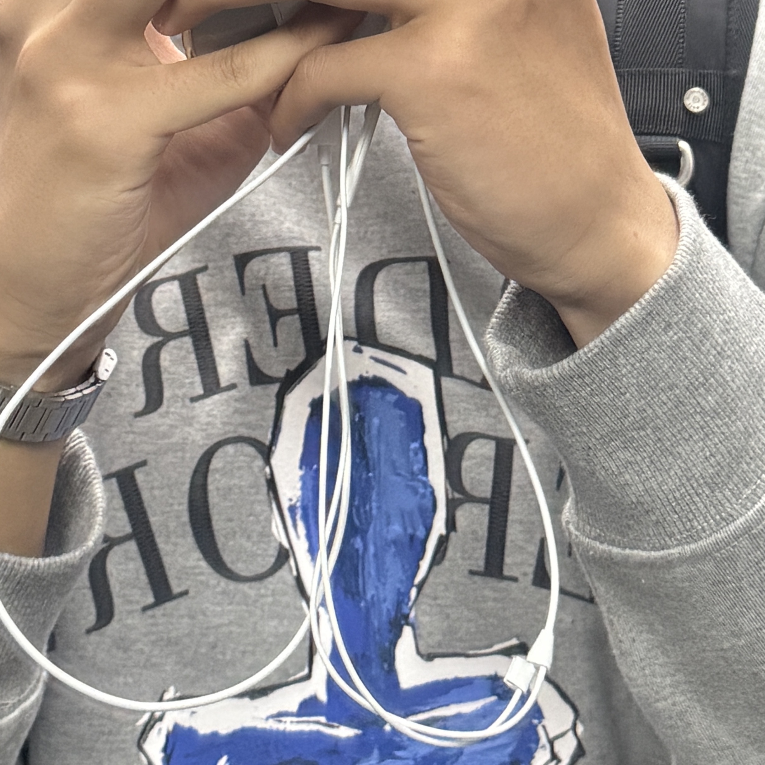 Ader Error Portrait Trophy Logo Sweatshirt Grey, Casio A-158WA-1 착용 스타일