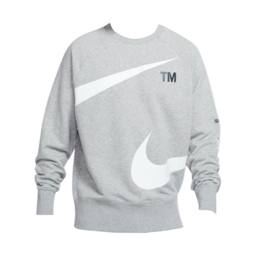 Nike NSW Big Swoosh French Terry Crew Fleece Sweatshirt Dark Grey Heather - Asia