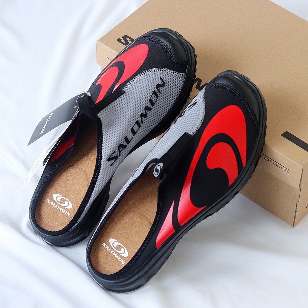 Salomon RX Slide 3.0 Seasonal Black Fiery Red 착용 스타일 - 2