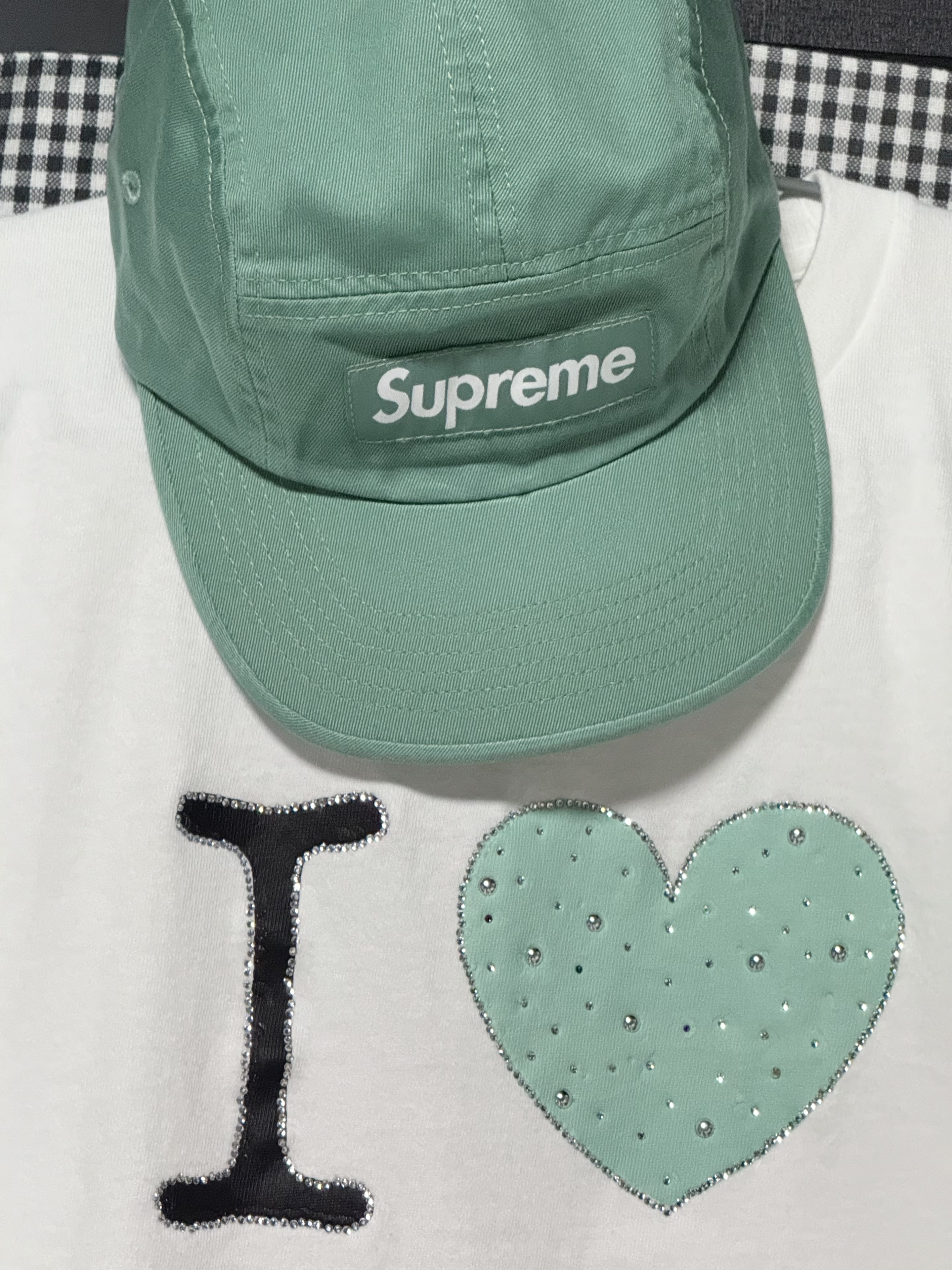 Supreme Washed Chino Twill Camp Cap Sage - 25SS 착용 스타일