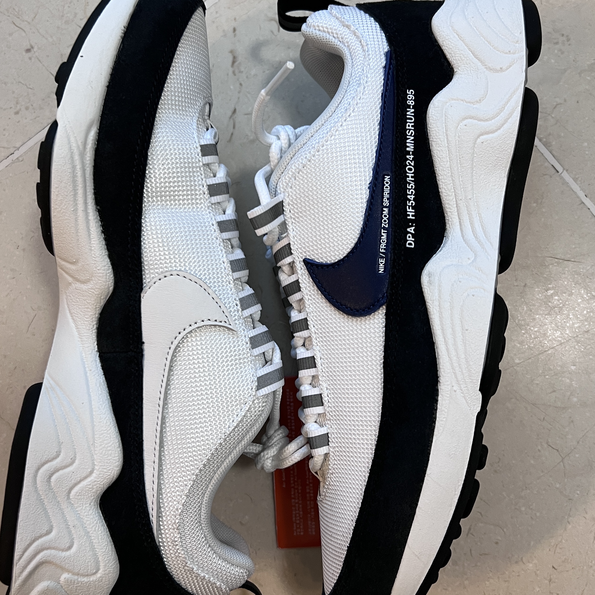 Nike x Fragment Air Zoom Spiridon Blue Void 착용 스타일