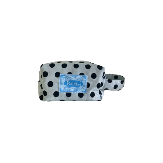 P00000DF POUPPET Silky Dot Pouch Silver Blue