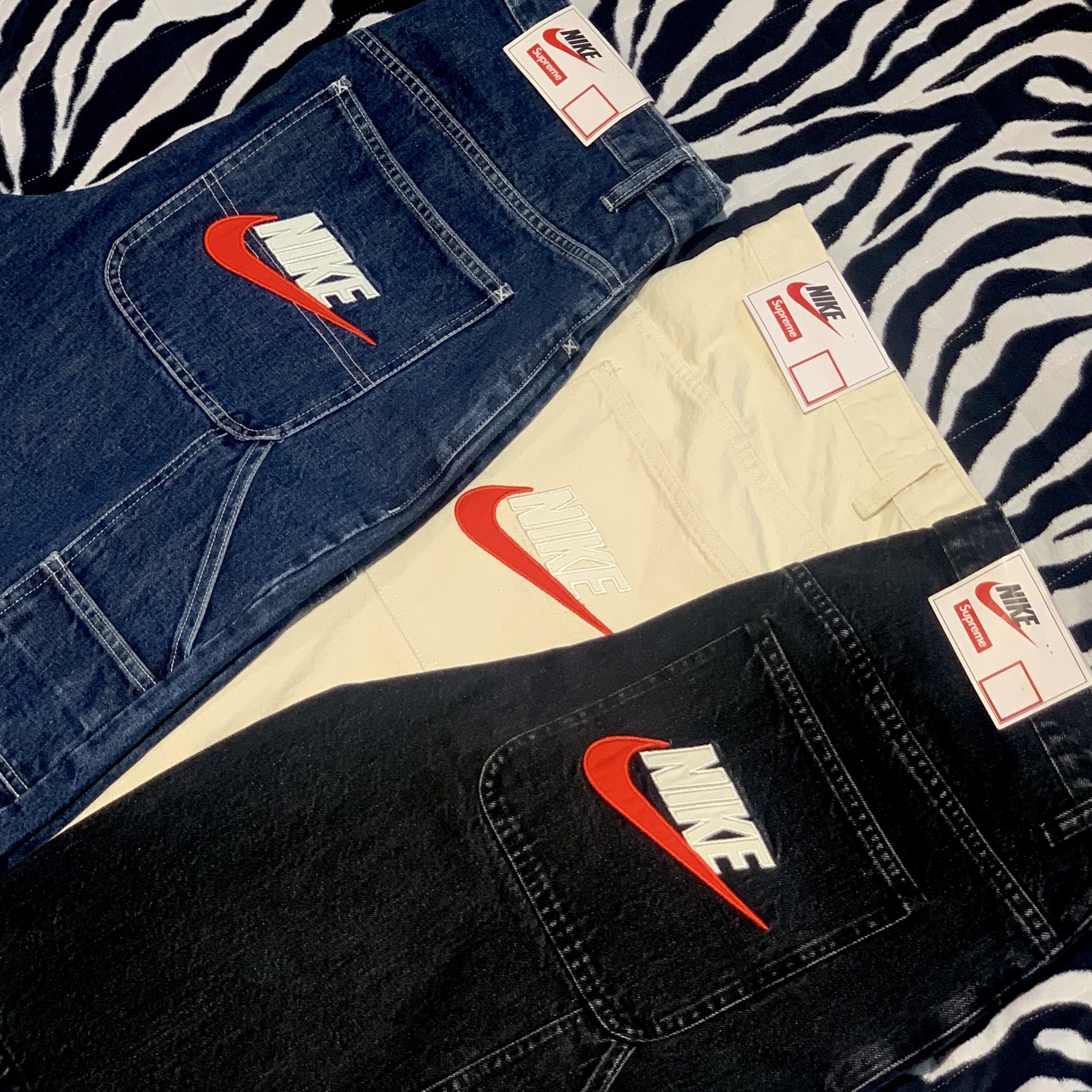 Supreme x Nike Denim Short Black - 24SS, Supreme x Nike Denim Short Natural - 24SS 착용 스타일