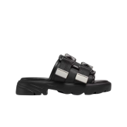 Bottega Veneta Flash Padded Technical Fabric Flat Sandals Black