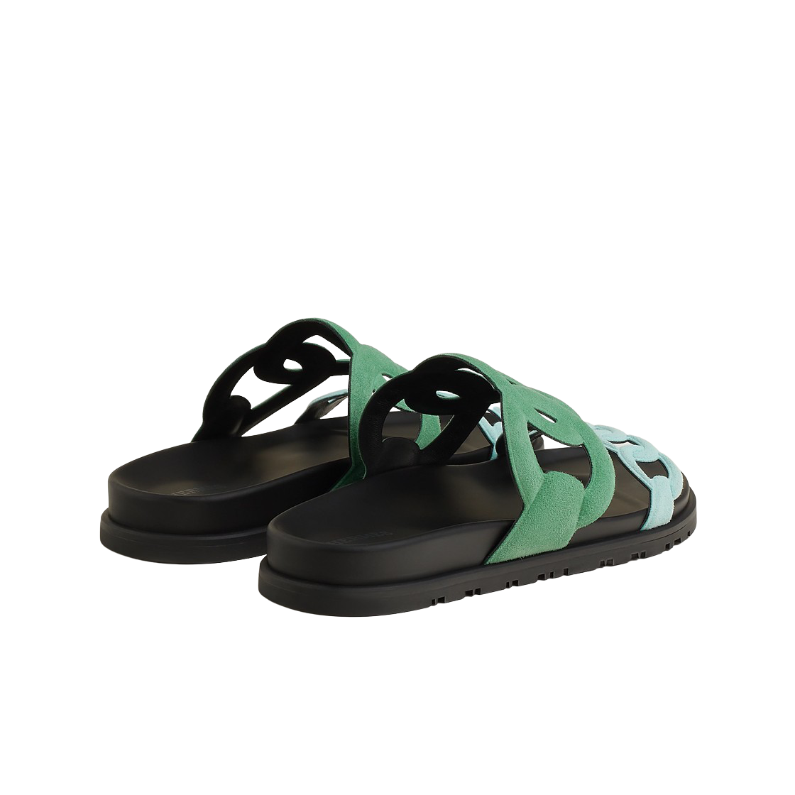 (W) 에르메스 엑스트라 샌들 스웨이드 고트스킨 & 베르 오팔린 블루 크리스토((W) Hermes Extra Sandal Suede Goatskin & Vert Opaline Bleu Cristaux) - 3