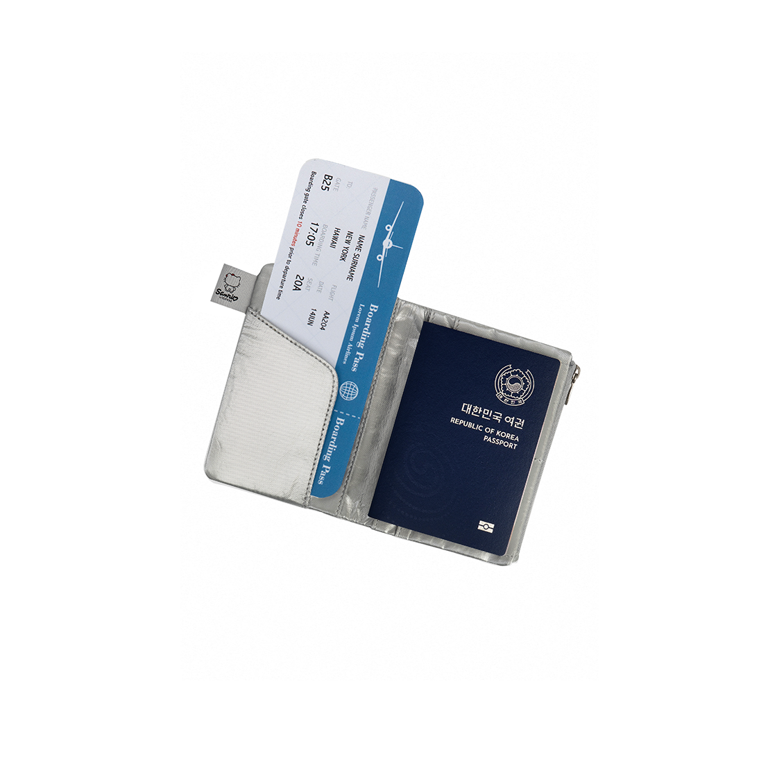 0JSQ1WT01SVF Joseph&Stacey Sleek Travel Wallet Hello Kitty Silver - #4