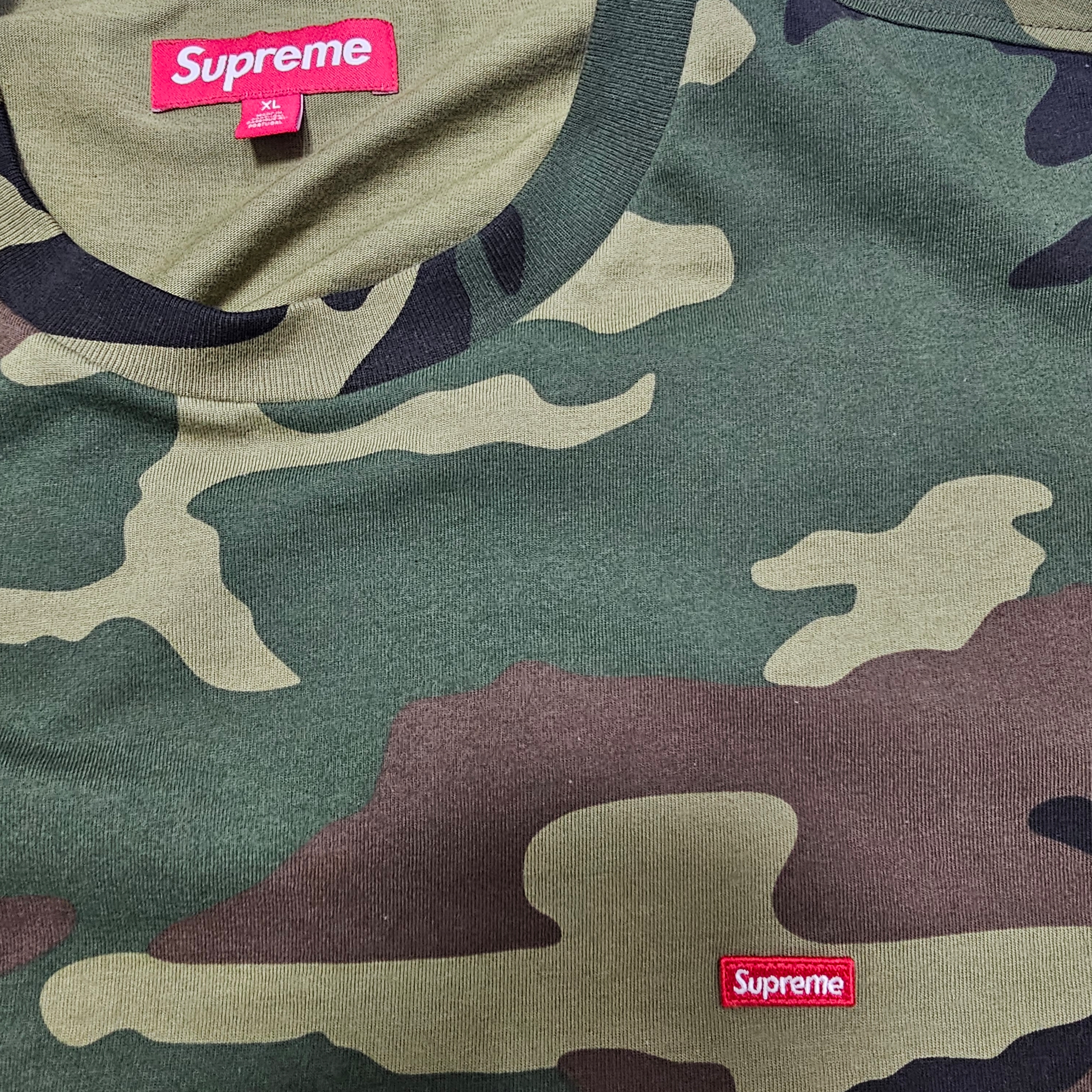 Supreme Small Box T-Shirt Woodland Camo - 25SS 착용 스타일 - 1