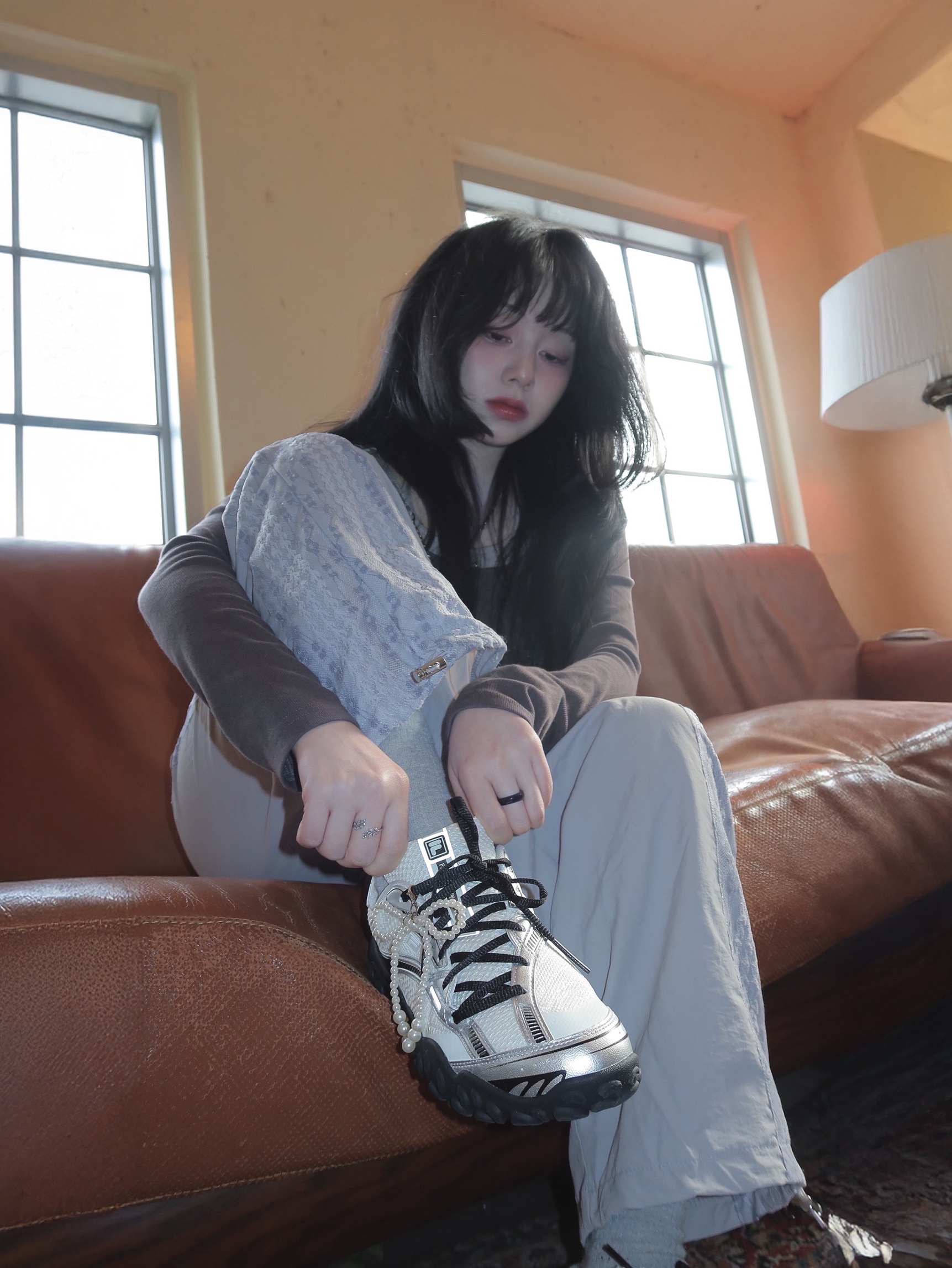 [6% 적립]Fila Echappe V2 Black 착용 스타일 - 3