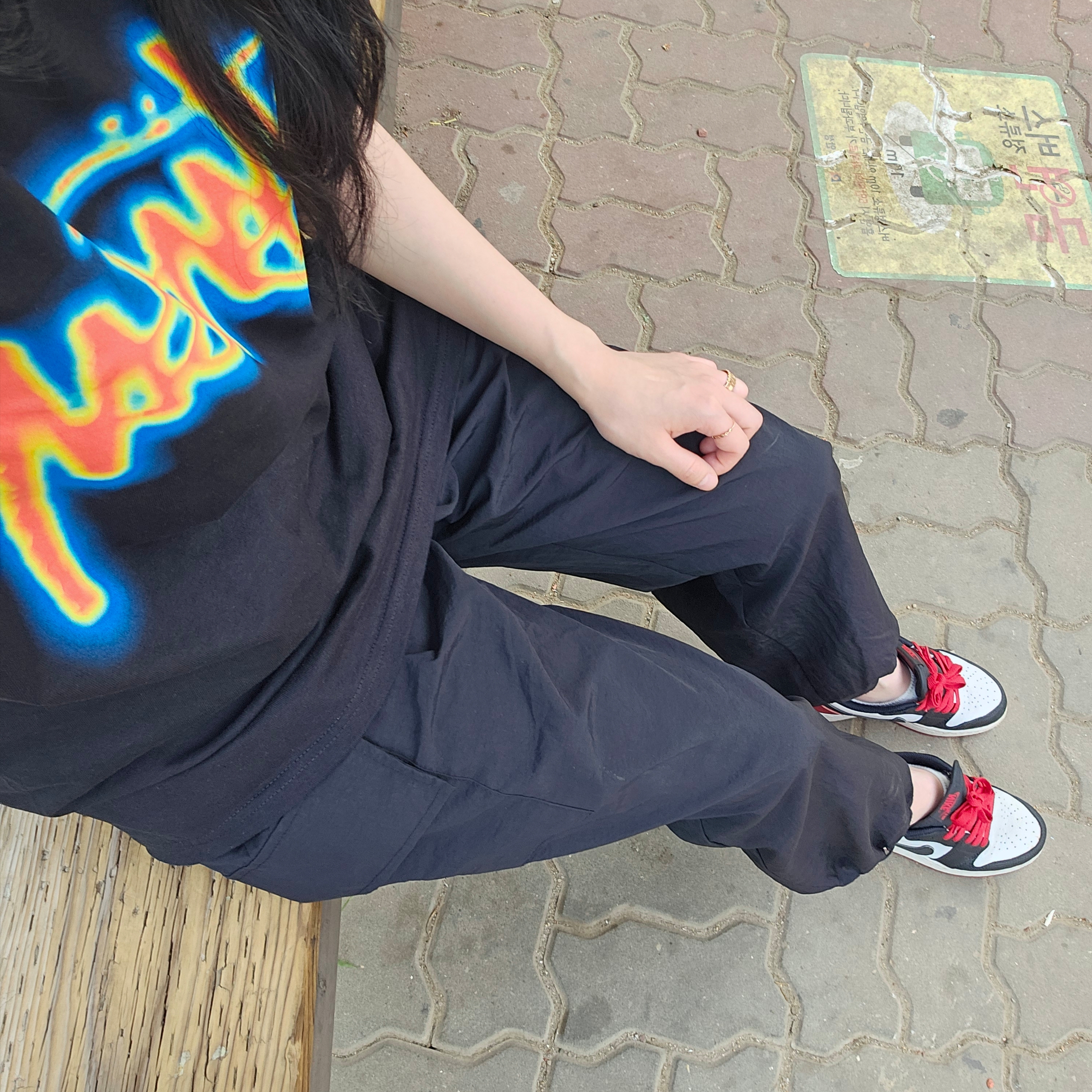 Stussy Thermal Stock T-Shirt Black 착용 스타일