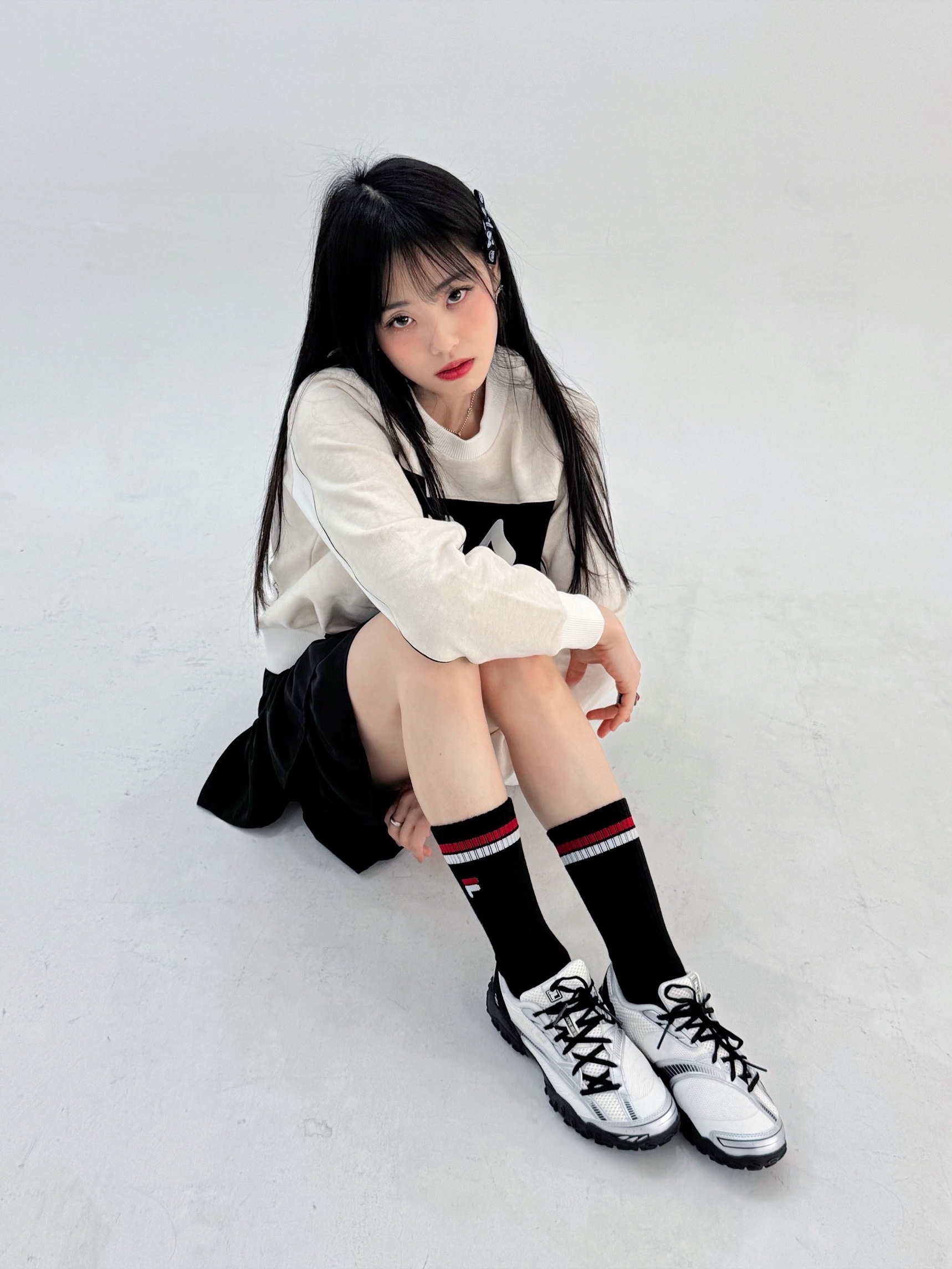 [6% 적립]Fila Echappe V2 Black 착용 스타일 - 1