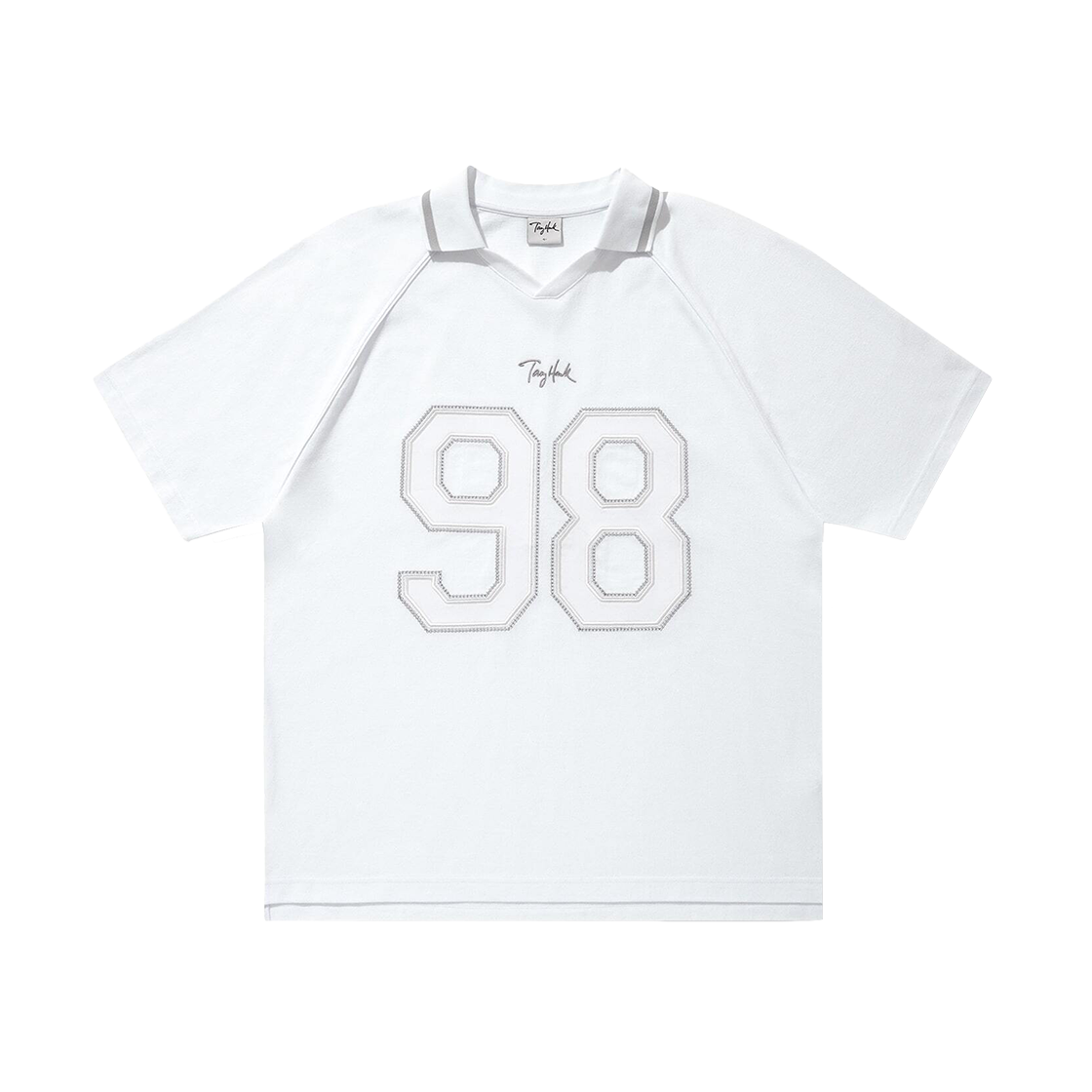 TH2402ST30WH TONYHAWK 98 Uniform Line Piping Pique T-Shirt White