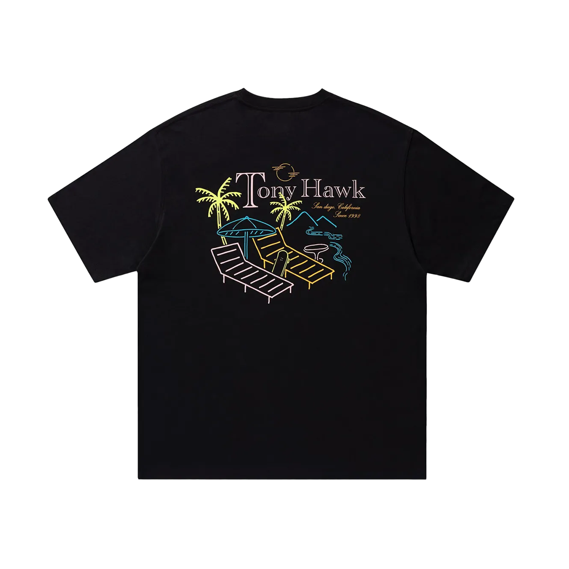 토니호크 썬비치 그래픽 티셔츠 블랙(TONYHAWK Sun Beach Graphic T-Shirt Black)