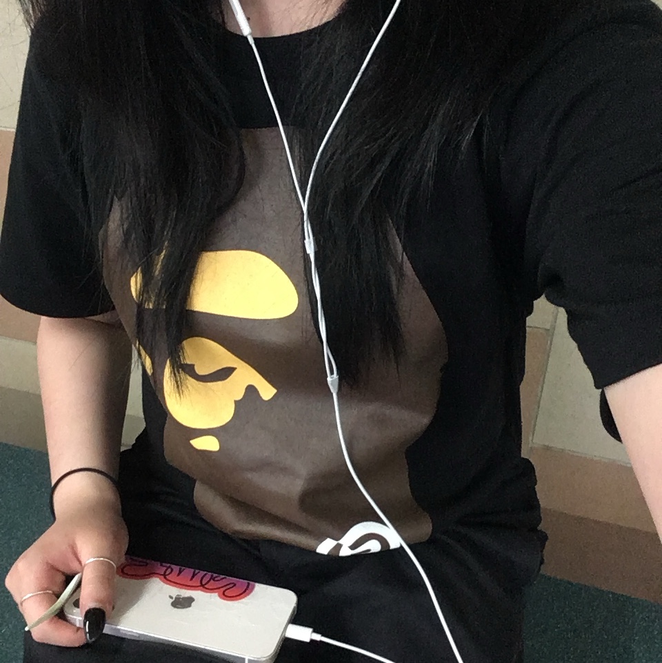 BAPE Big Ape Head T-Shirt Black 착용 스타일 - 2