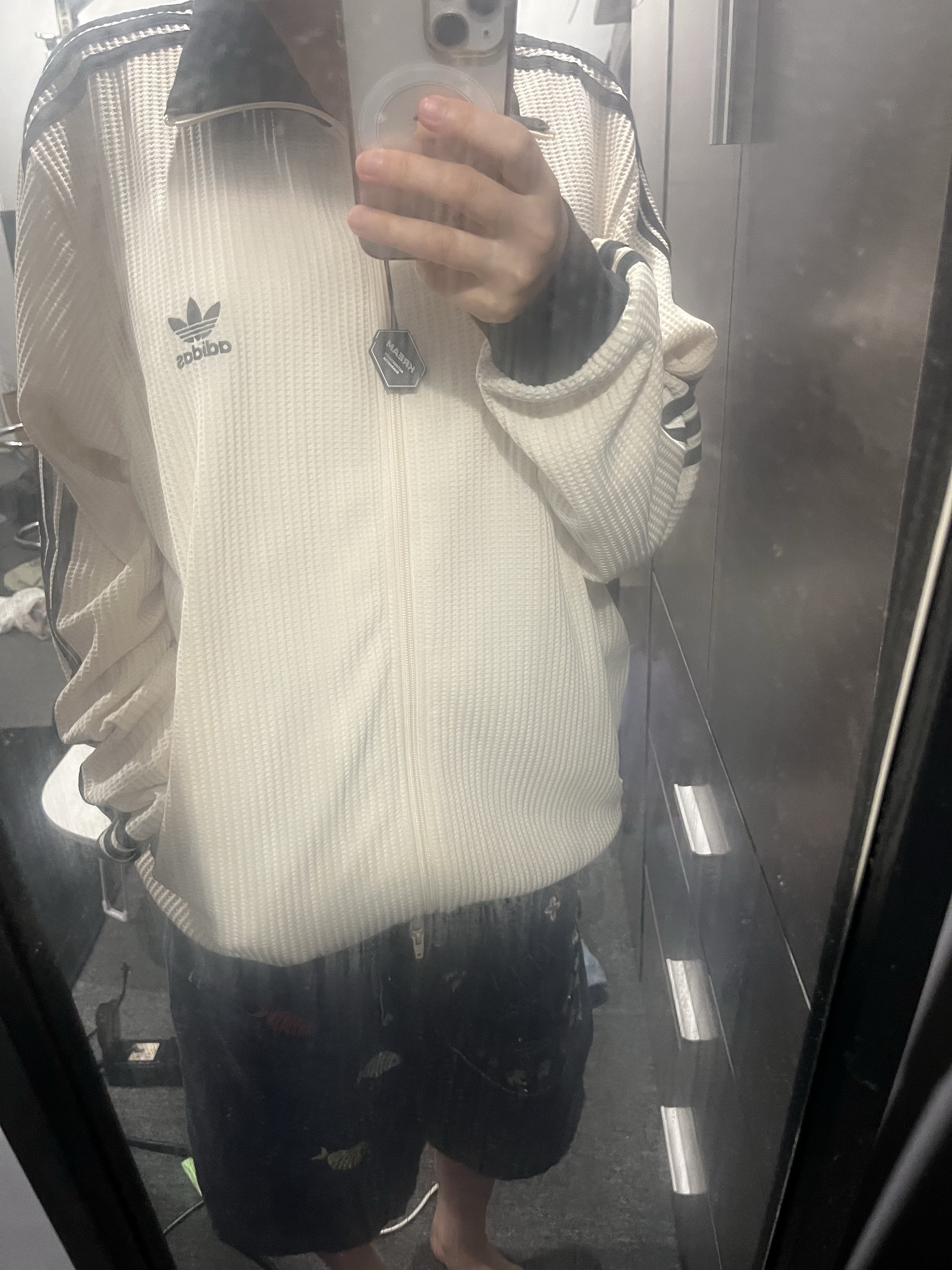 Adidas Waffle Beckenbauer Track Top Wonder White - KR Sizing 착용 스타일
